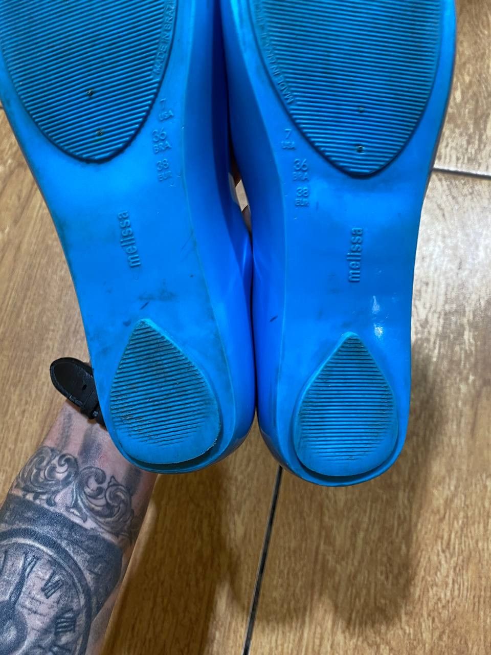 Melissa × Vivienne Westwood Logo Blue Flats Y2K Melissa x Vivienne Westwood Size US 7 / IT 37 - 2 Thumbnail