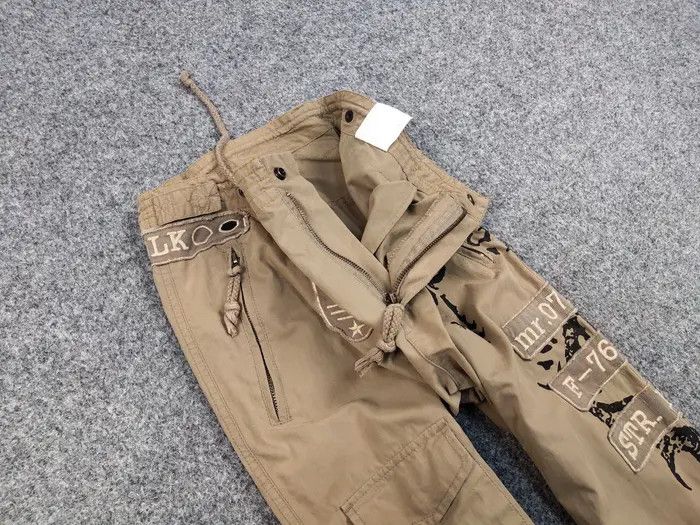 If Six Was Nine Vintage 90's Japan style Casual Cargo Pants Dragon Logo Size US 34 / EU 50 - 3 Thumbnail