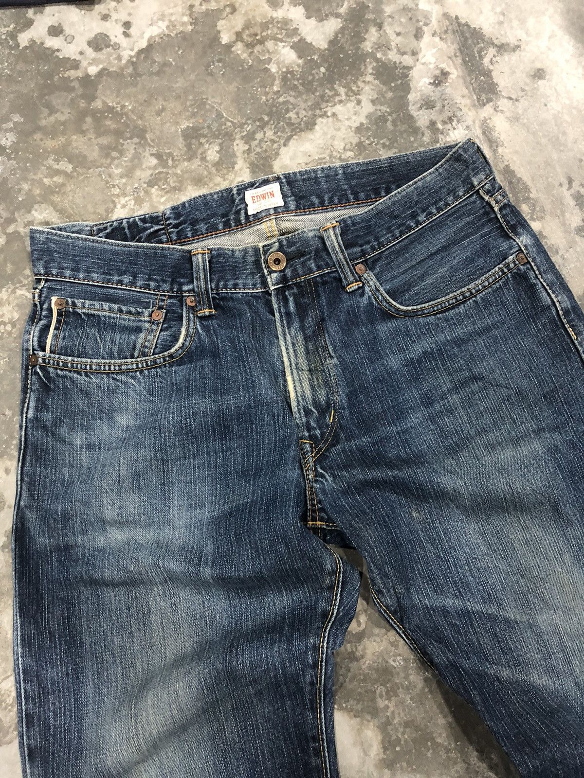 Edwin × Vintage Edwin 505Z Denim Jeans Distressed Size US 34 / EU 50 - 4 Thumbnail