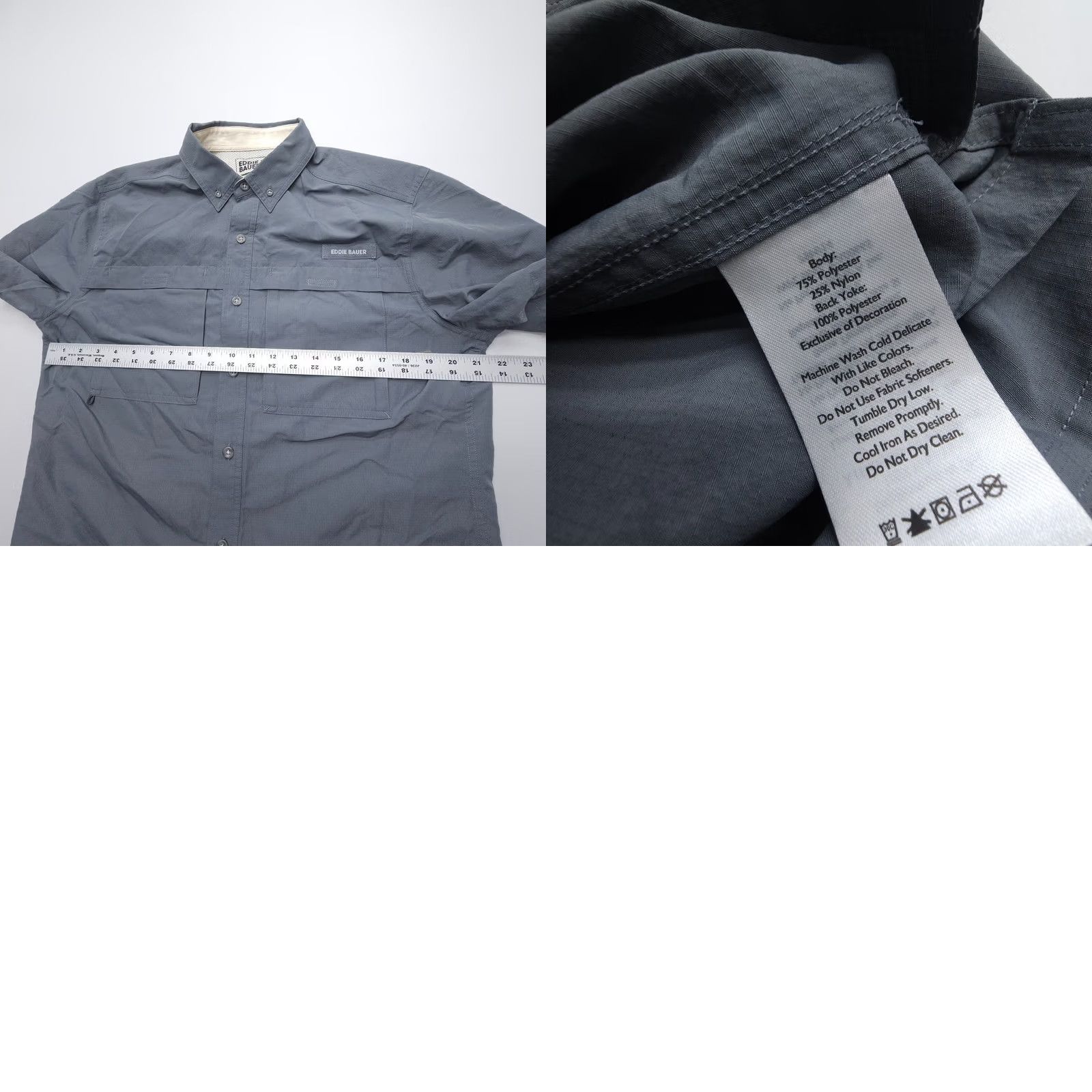 Eddie Bauer Eddie Bauer Shirt Mens Medium Gray Short Sleeve Button-Up Outdoor Pocketed Breathable Lightweight Size US M / EU 48-50 / 2 - 8 Thumbnail