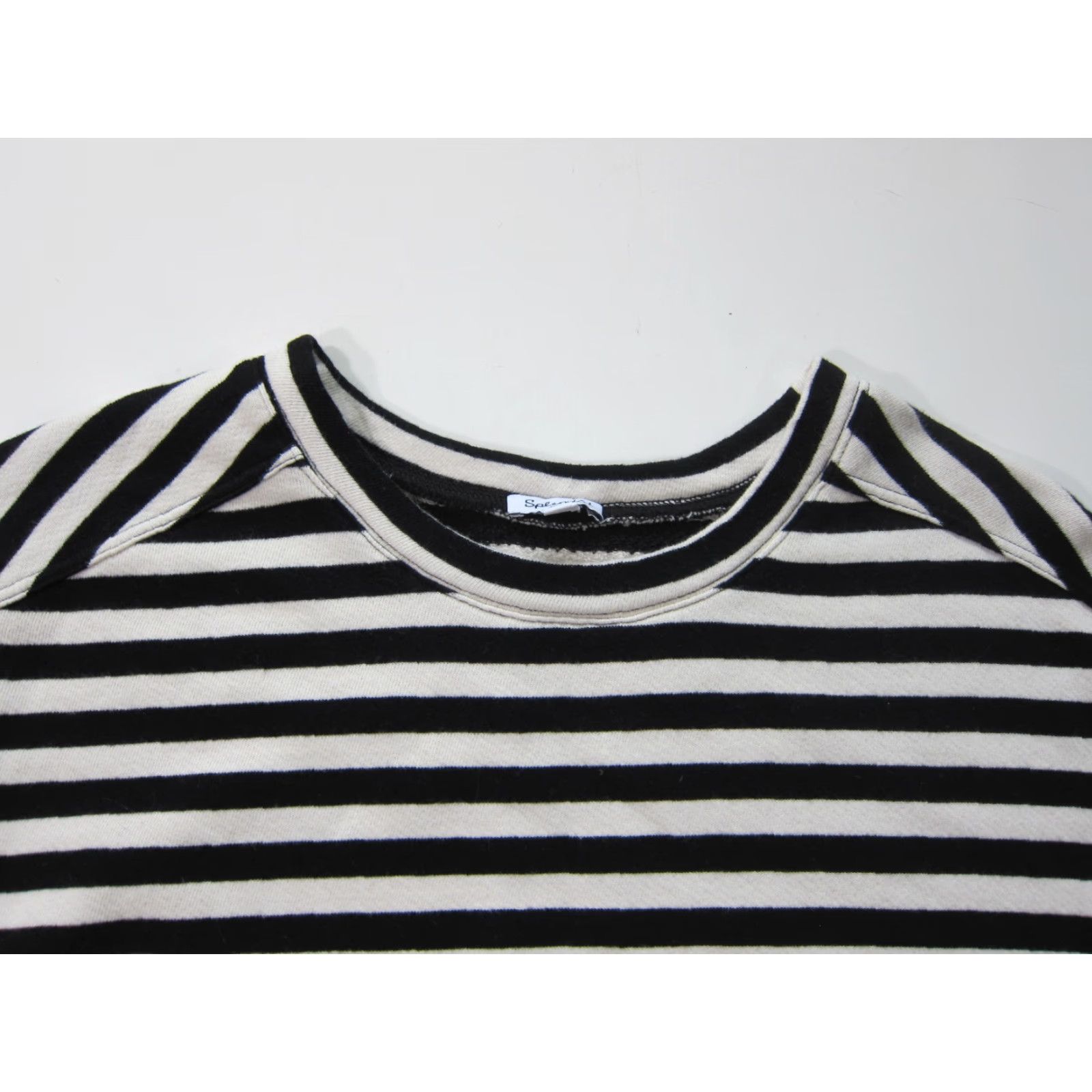 Splendid Splendid Cotton Stretch Black White Stripe High Neck Short Sleeve Blouse Women S Size S / US 4 / IT 40 - 3 Thumbnail