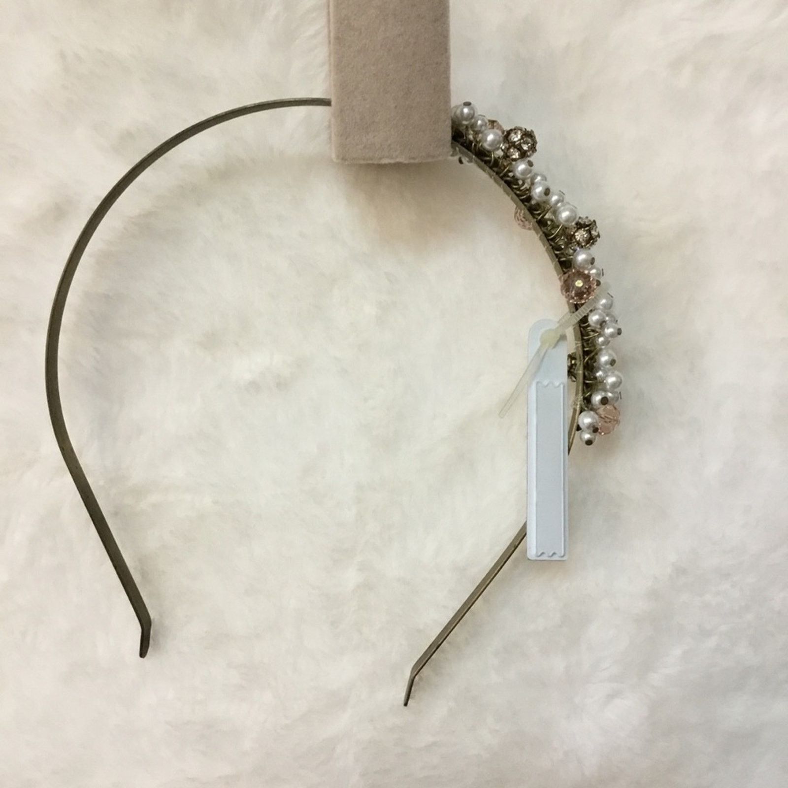 Other Pink & White Beaded Headband Size ONE SIZE - 7 Thumbnail