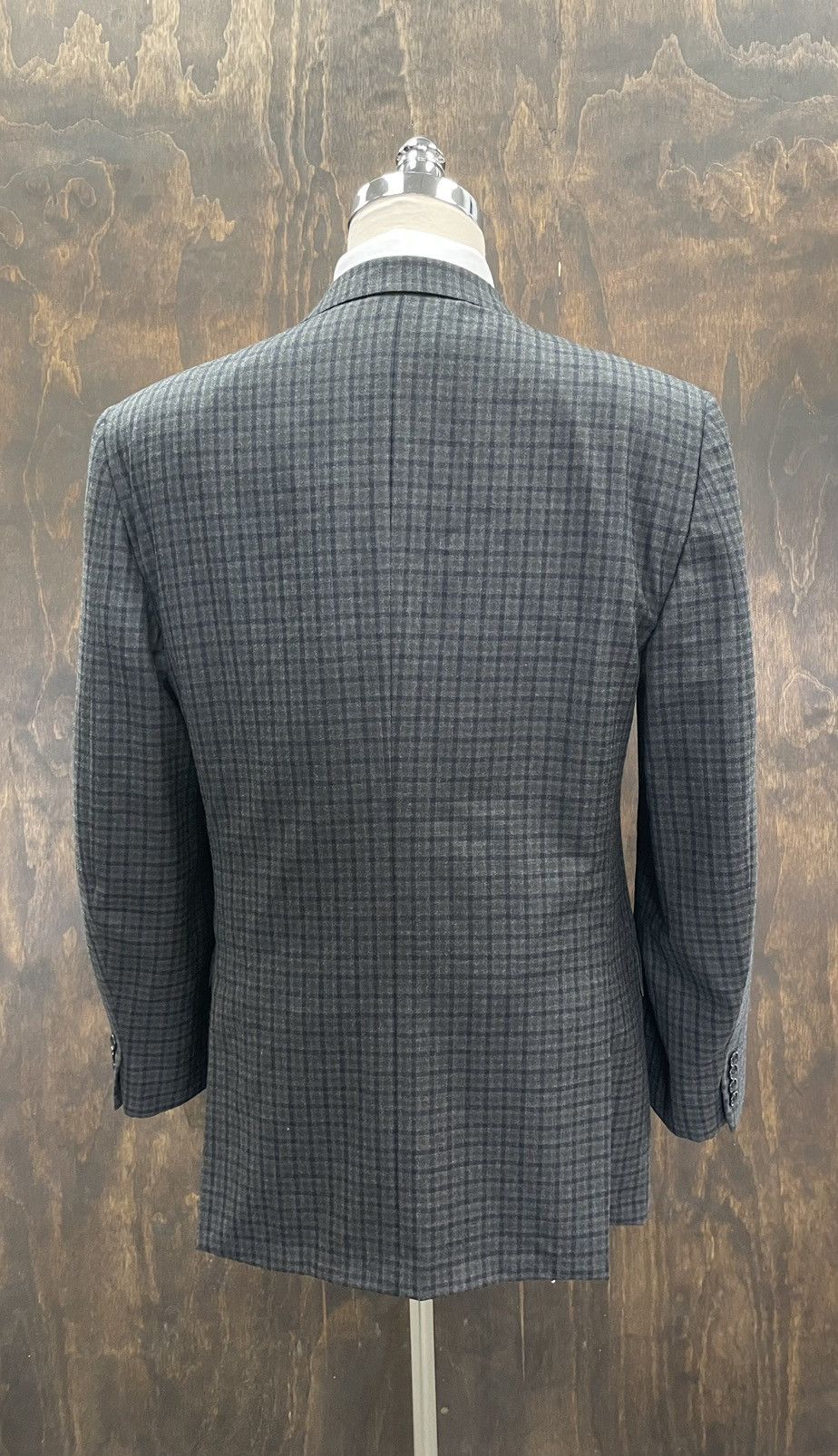 Ermenegildo Zegna Small Check Print Two-Button Jacket Size 44L - 5 Thumbnail