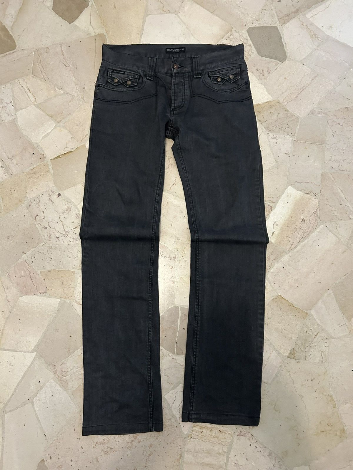 【Dolce&Gabbana】Wide Damage Denim Archive DOLCE & GABBANA ARCHIVE STUDDED 'STARS' DISTRESSED DENIM