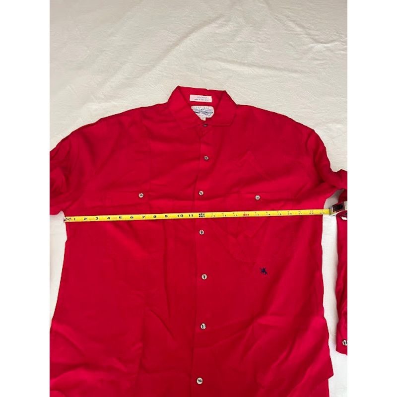 Perry Ellis × Vintage VTG Perry Ellis Shirt Red Silk Long Sleeve Button Up Sz M Size US M / EU 48-50 / 2 - 5 Thumbnail