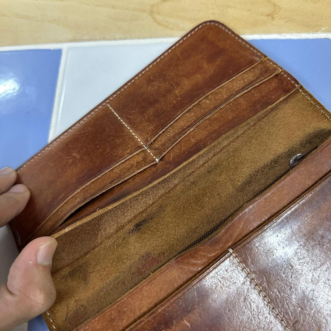 Porter Porter Yoshida Hoff Vintage Leather Long Wallet Japan Size ONE SIZE - 15 Thumbnail