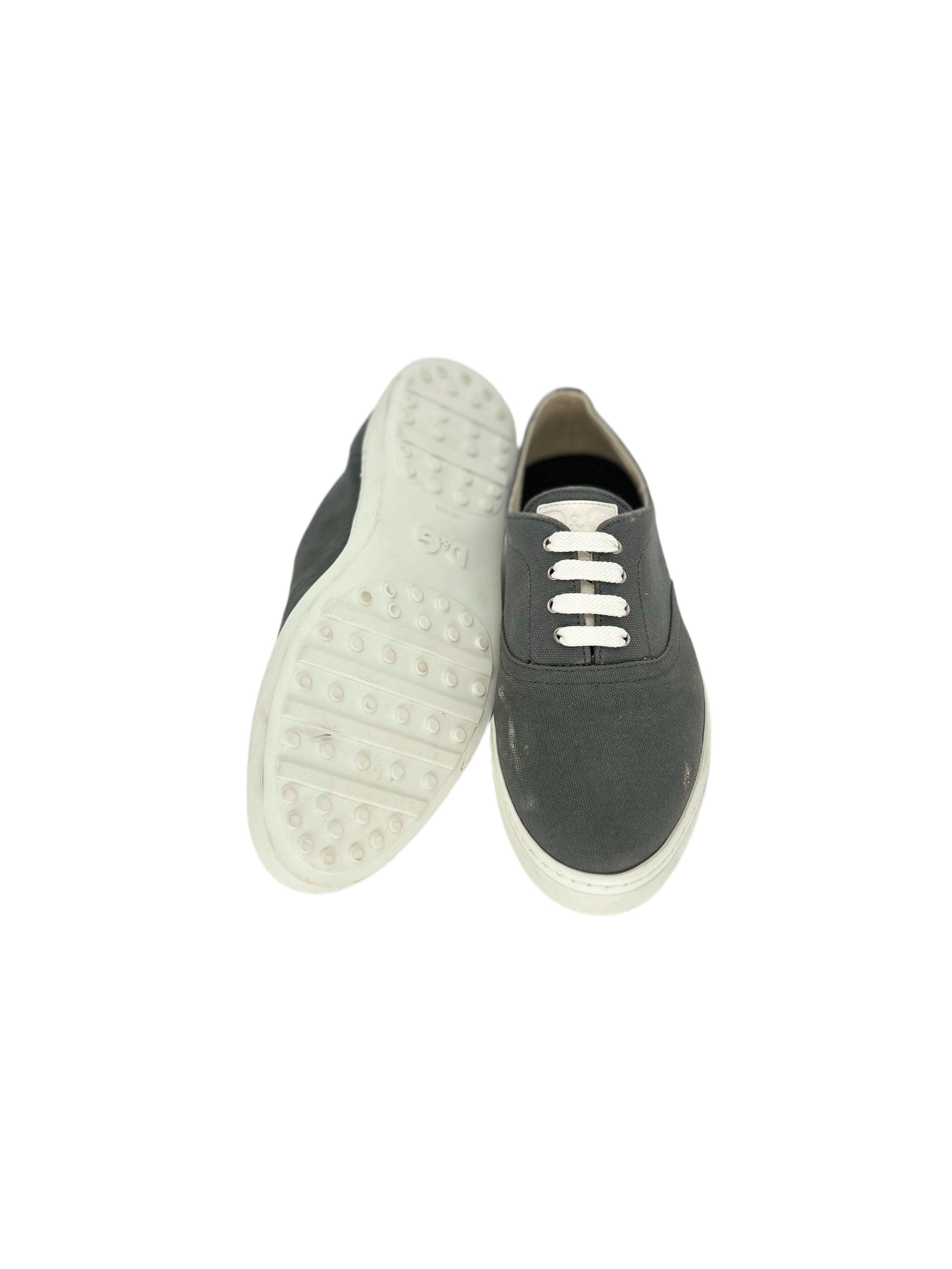Dolce & Gabbana D&G ( Dolce & Gabbana ) Grey Canvas 'Deck' Trainers Size US 6 / EU 39 - 5 Thumbnail