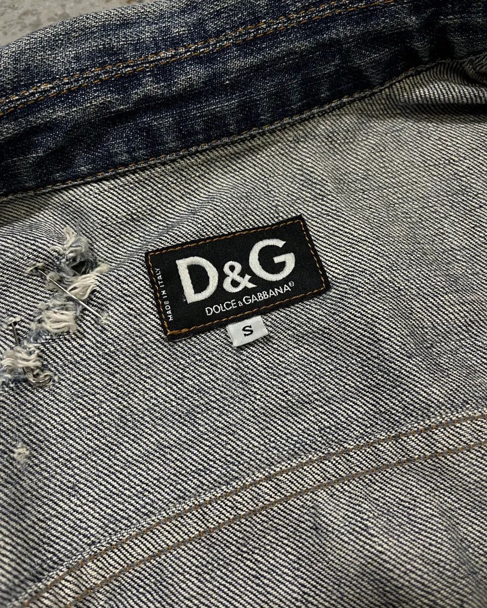 Dolce & Gabbana 2000s Dolce & Gabbana Safety Pin Blue Denim Jacket Size US XS / EU 42 / 0 - 11 Thumbnail