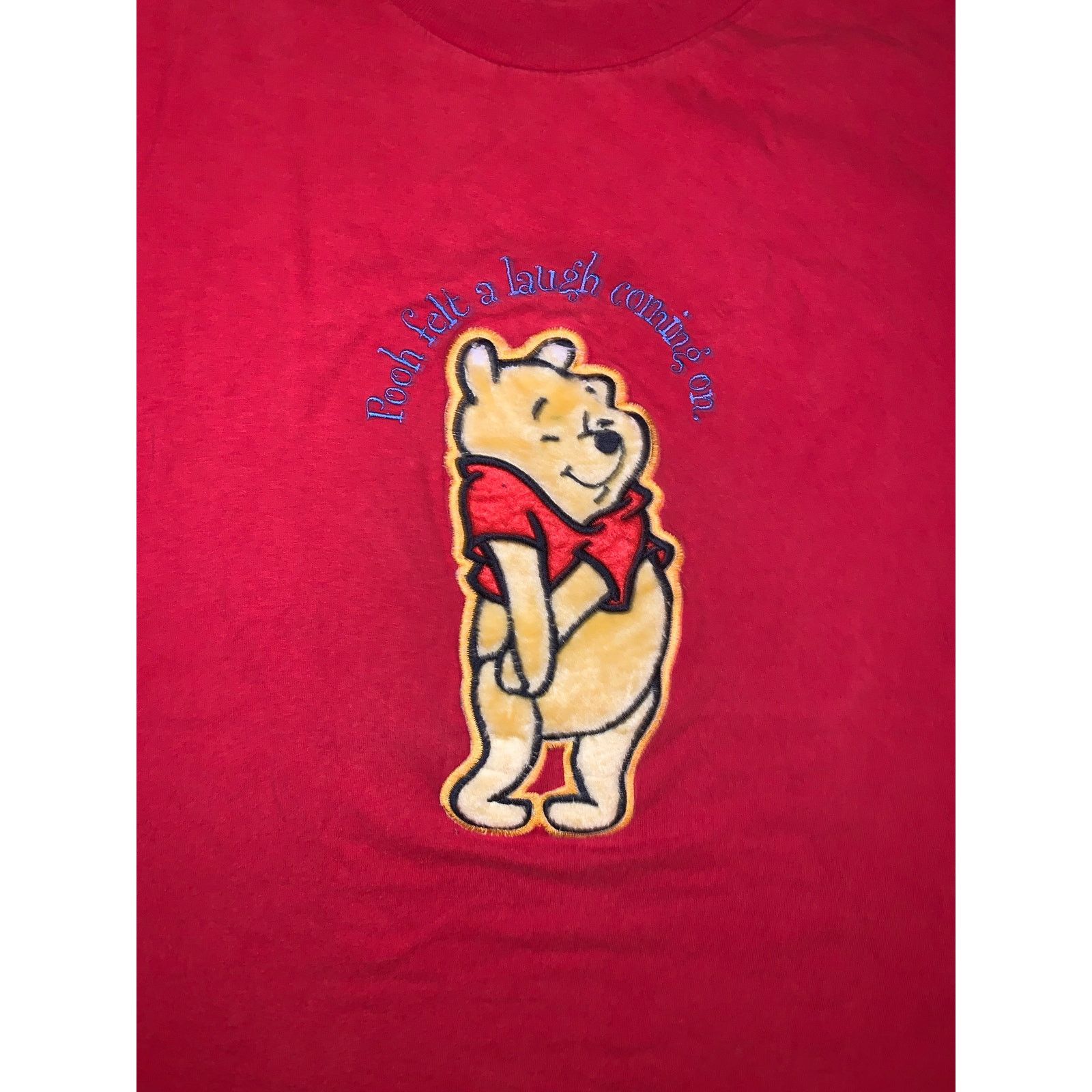 Disney × Vintage Winnie The Pooh Embroidered T Shirt Red Disney Graphic Large Size US XL / EU 56 / 4 - 1 Thumbnail