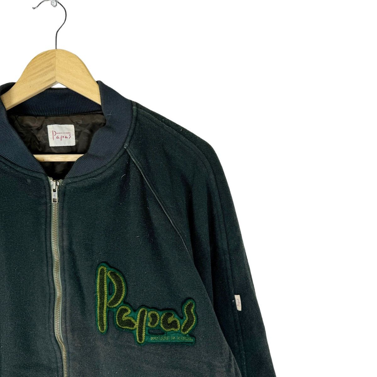 Japanese Brand ❄️PAPAS JAPAN WOOL LEATHER PART VARISTY JACKET Size US M / EU 48-50 / 2 - 4 Thumbnail