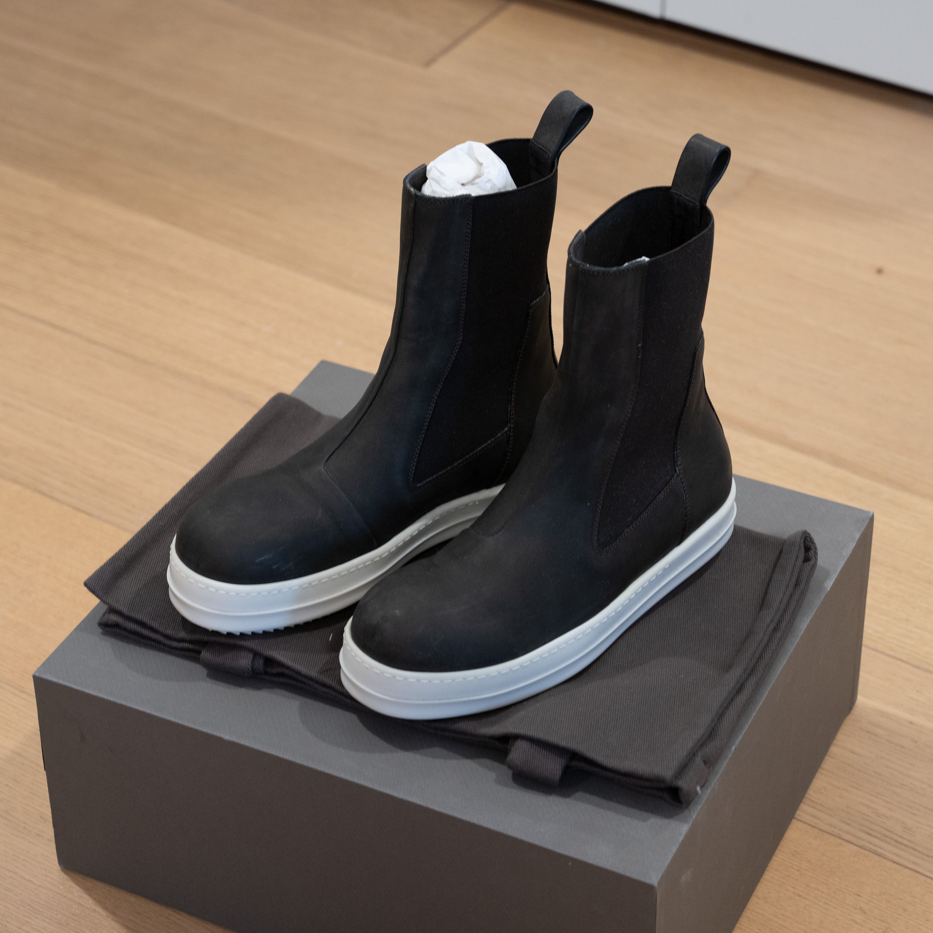 Rick Owens Bozo Sneaker Boot - Dark Dust / White Size US 6 / EU 39 - 1 Thumbnail