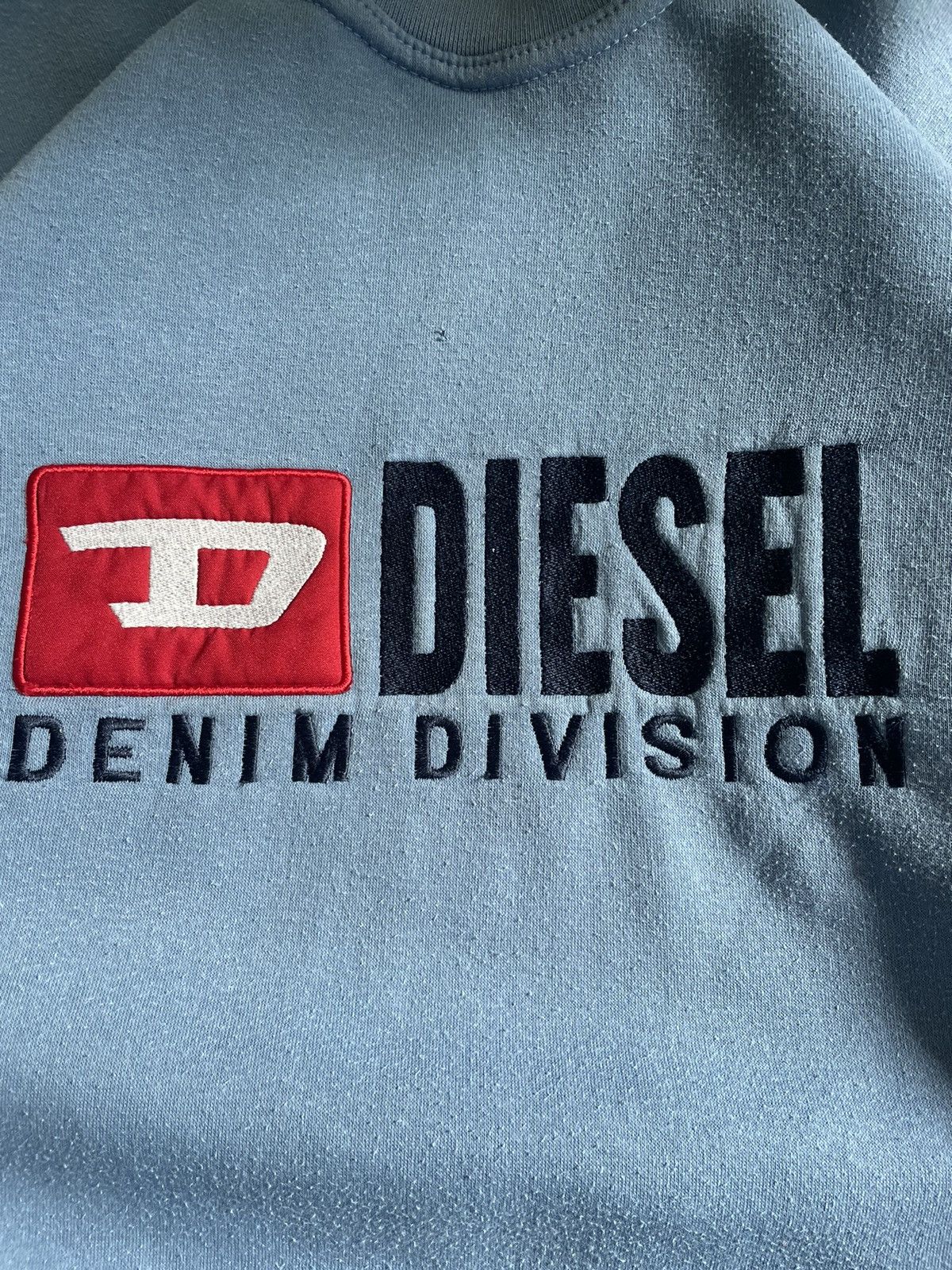 Diesel × Vintage Vintage Diesel 90’s Crewneck Y2K Sweatshirt Blue Big Logo Size US XL / EU 56 / 4 - 6 Thumbnail