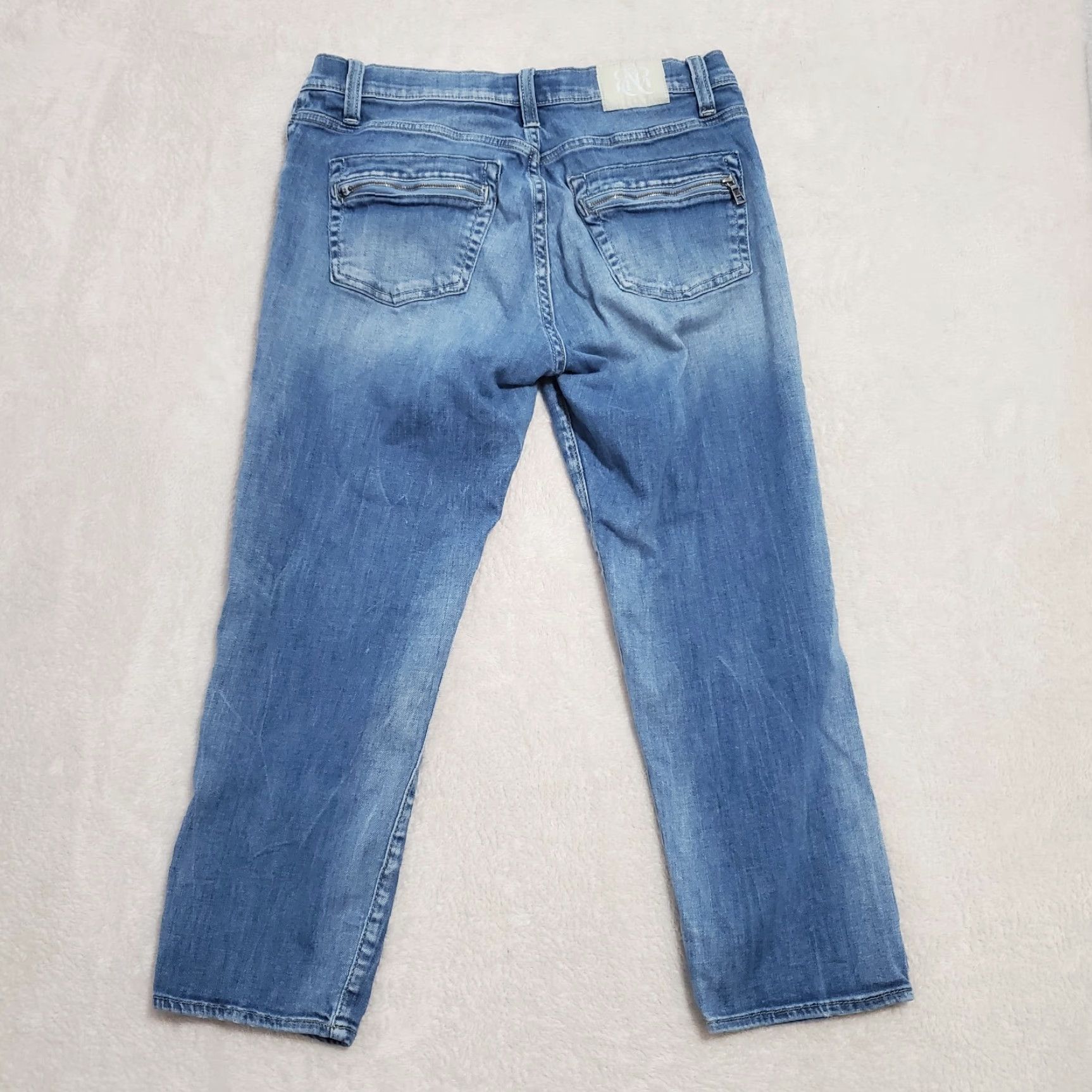 Vintage VINTAGE Rock & Republic Jeans Womens 10 Blue Hamburg Low Rise Cropped 5-Pocket Distressed Zip Pocket FLAW Womens Size 32" / US 10 / IT 46 - 2 Thumbnail