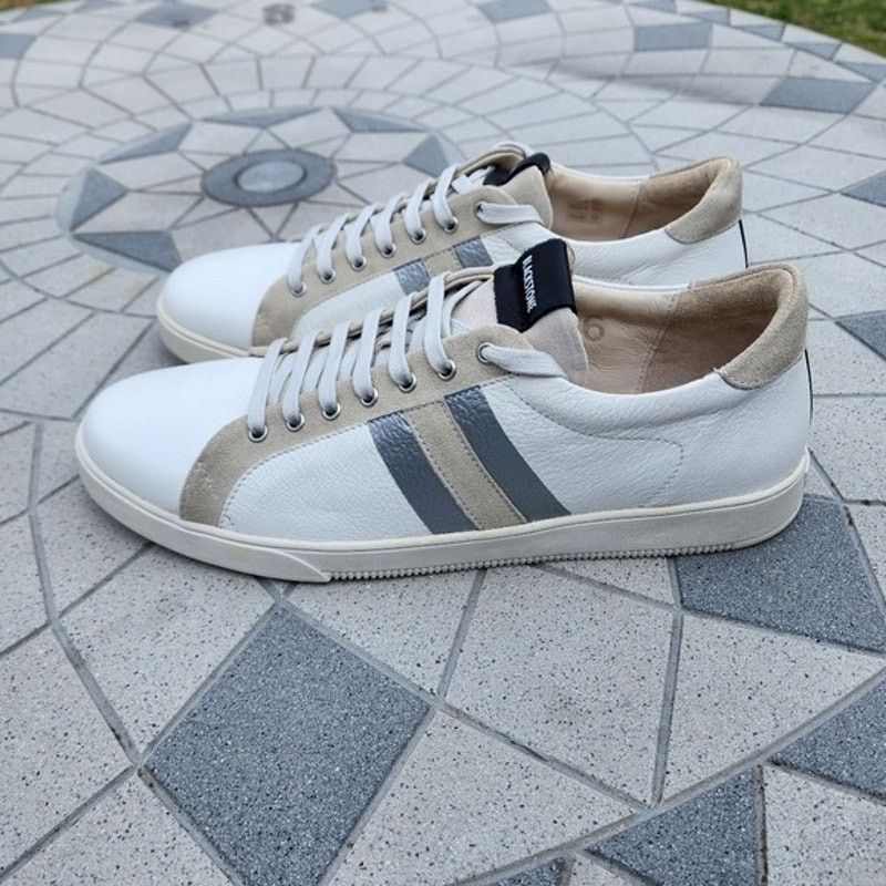 Blackstone Blackstone SG41 White Leather Fur Lined Minimalist Sneakers Size US 13 / EU 46 - 9 Thumbnail