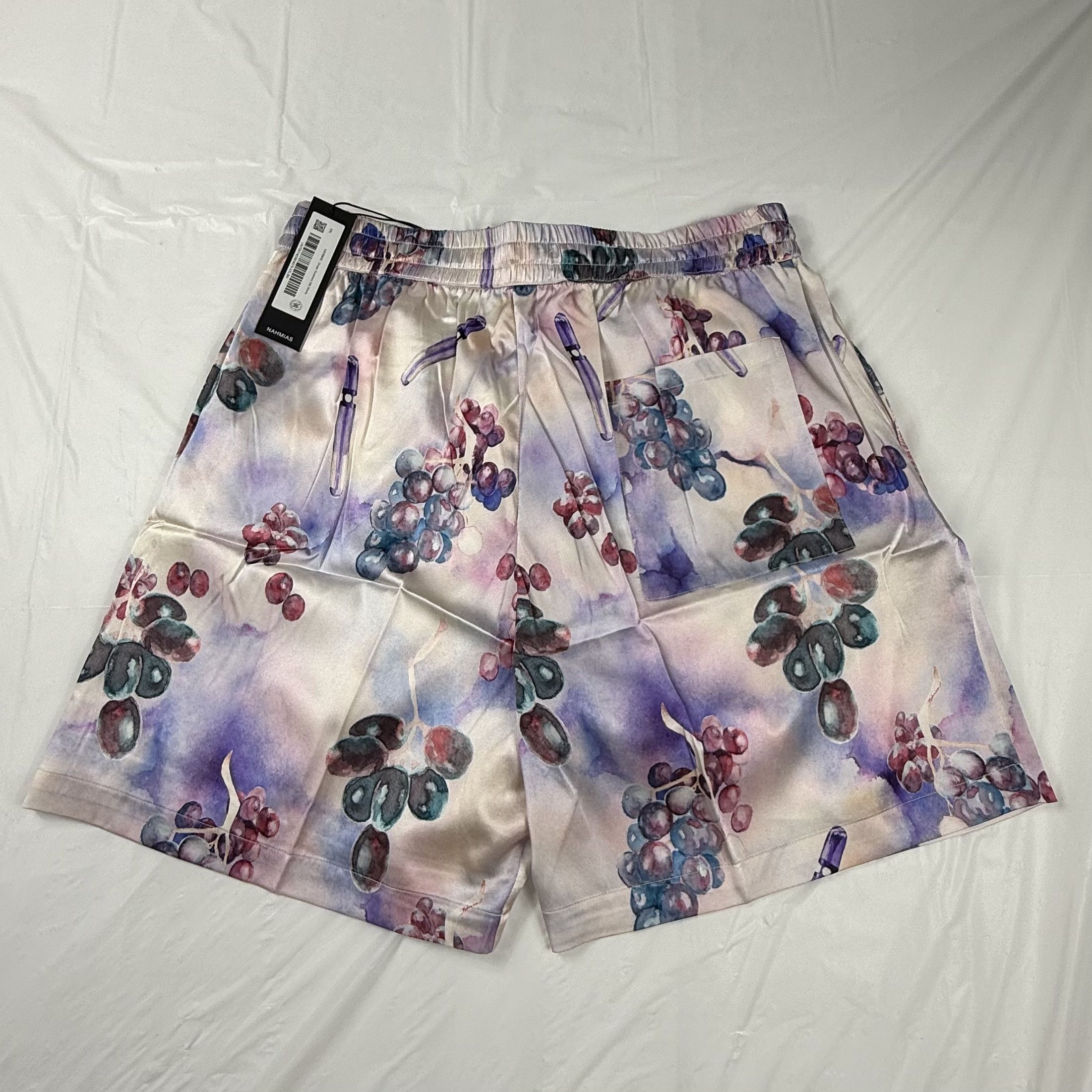 Nahmias Nahmias Grape Swishers Silk Shorts XXL New $630 Size US 36 / EU 52 - 2 Thumbnail