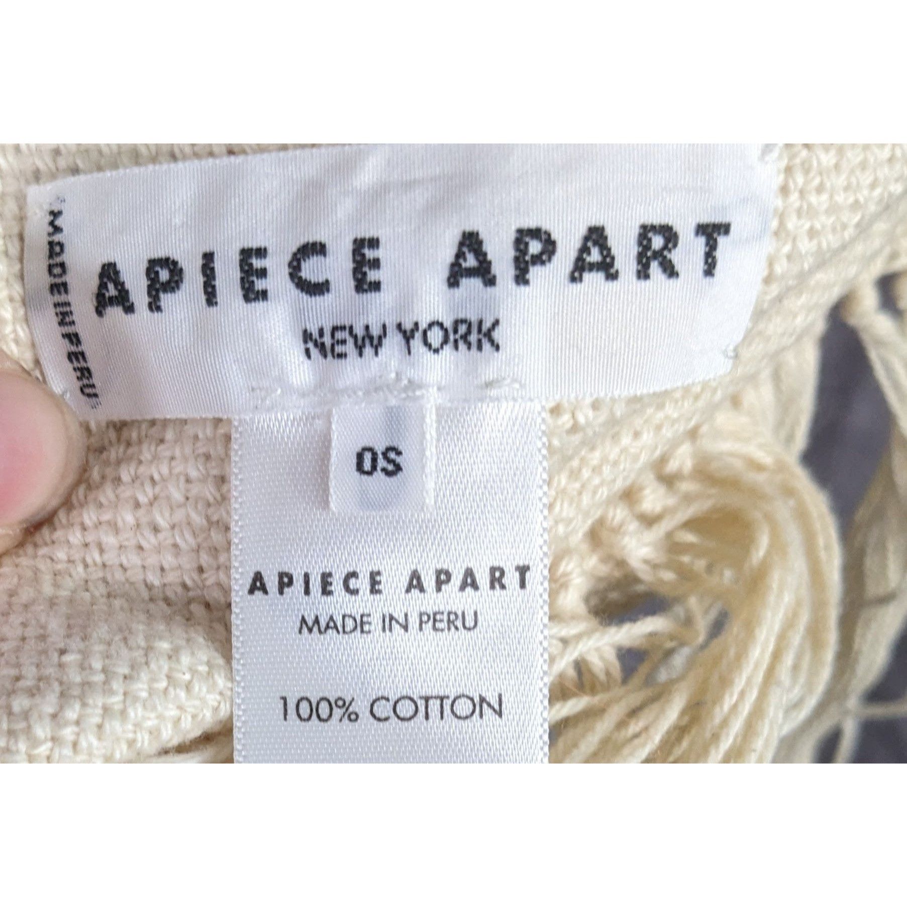 Apiece Apart Apiece Apart Striped 100% Cotton Fringe Throw Blanket Shawl Size ONE SIZE - 4 Thumbnail