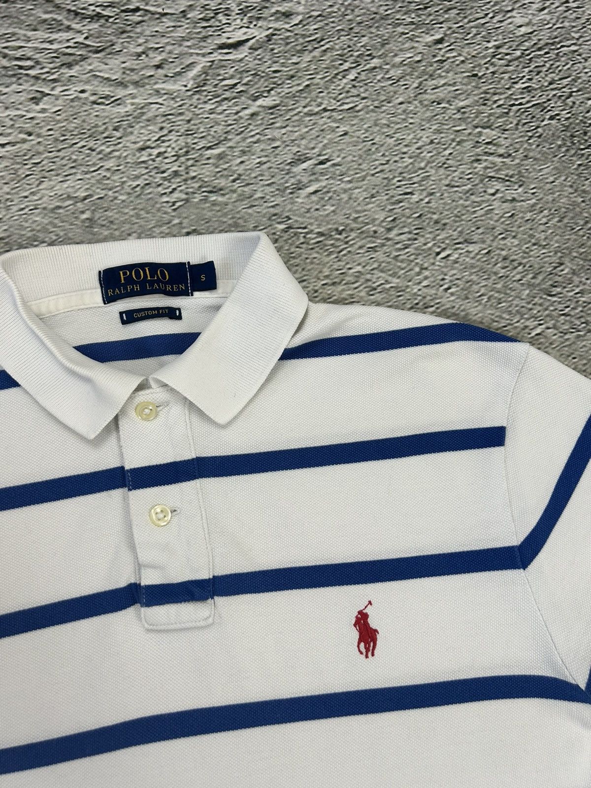 Ralph Lauren Polo Ralph Lauren t-shirt white blue striped small pony Size US S / EU 44-46 / 1 - 2 Thumbnail