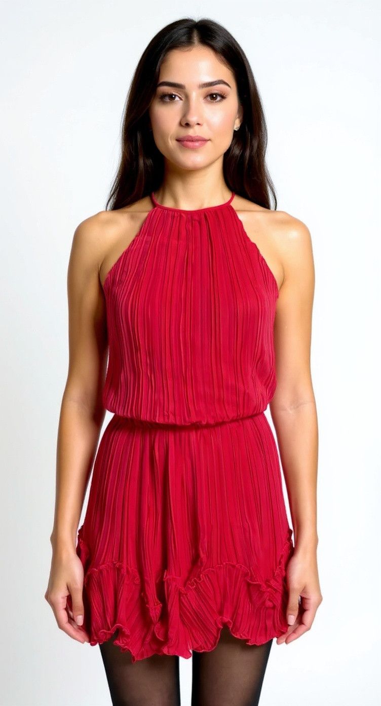 Other Halston Heritage size 2 Elegant crimson Halter Dress - Mint Size XS / US 0-2 / IT 36-38 - 6 Thumbnail
