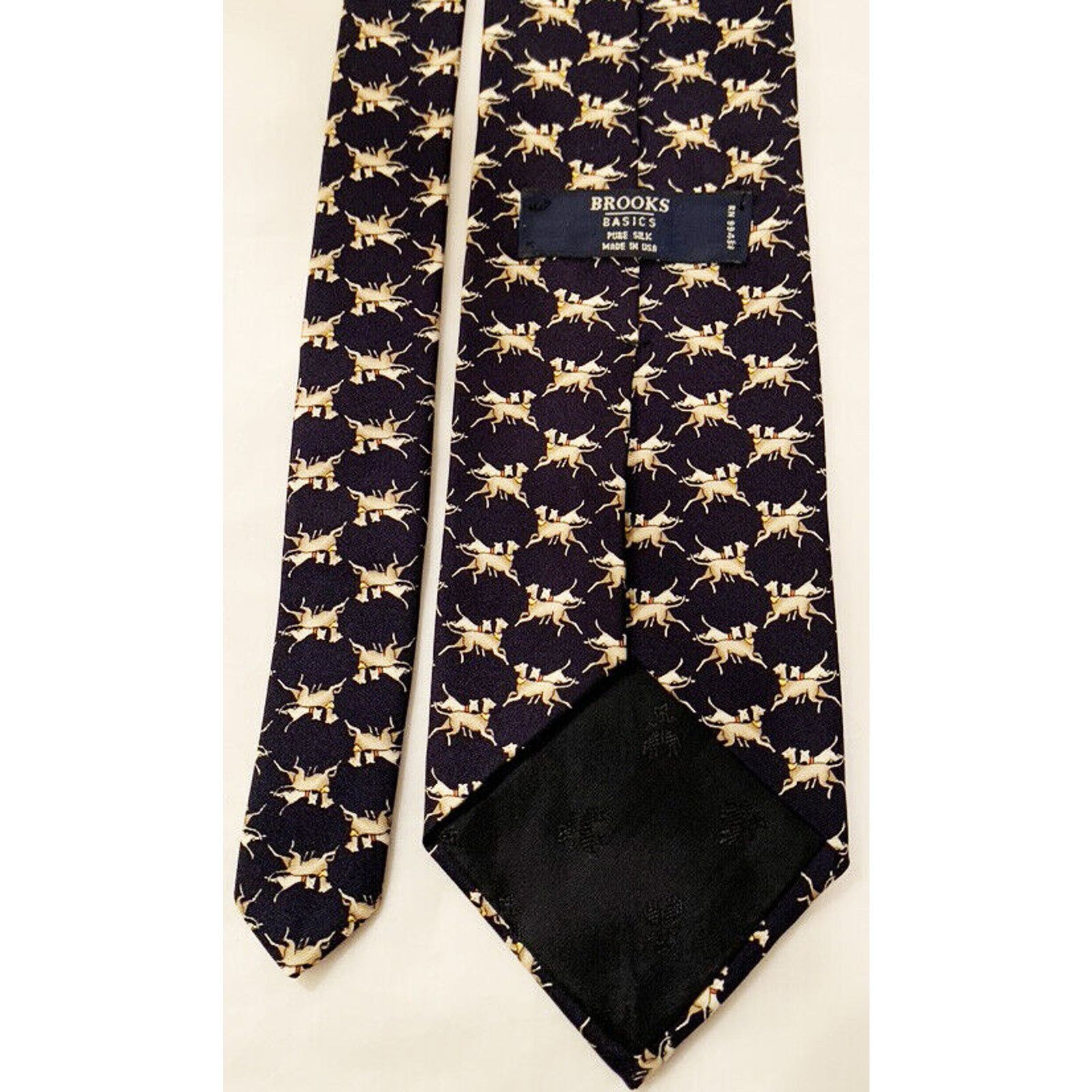 Brooks Brooks Basic Silk Tie Dogs pattern Made in the USA Size ONE SIZE - 2 Thumbnail