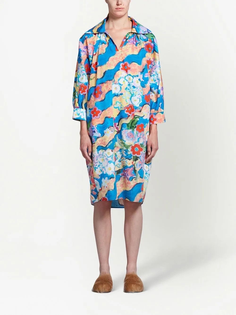 Marni o1y1025 Midi Dress in Multicolor Size XS / US 0-2 / IT 36-38 - 4 Thumbnail