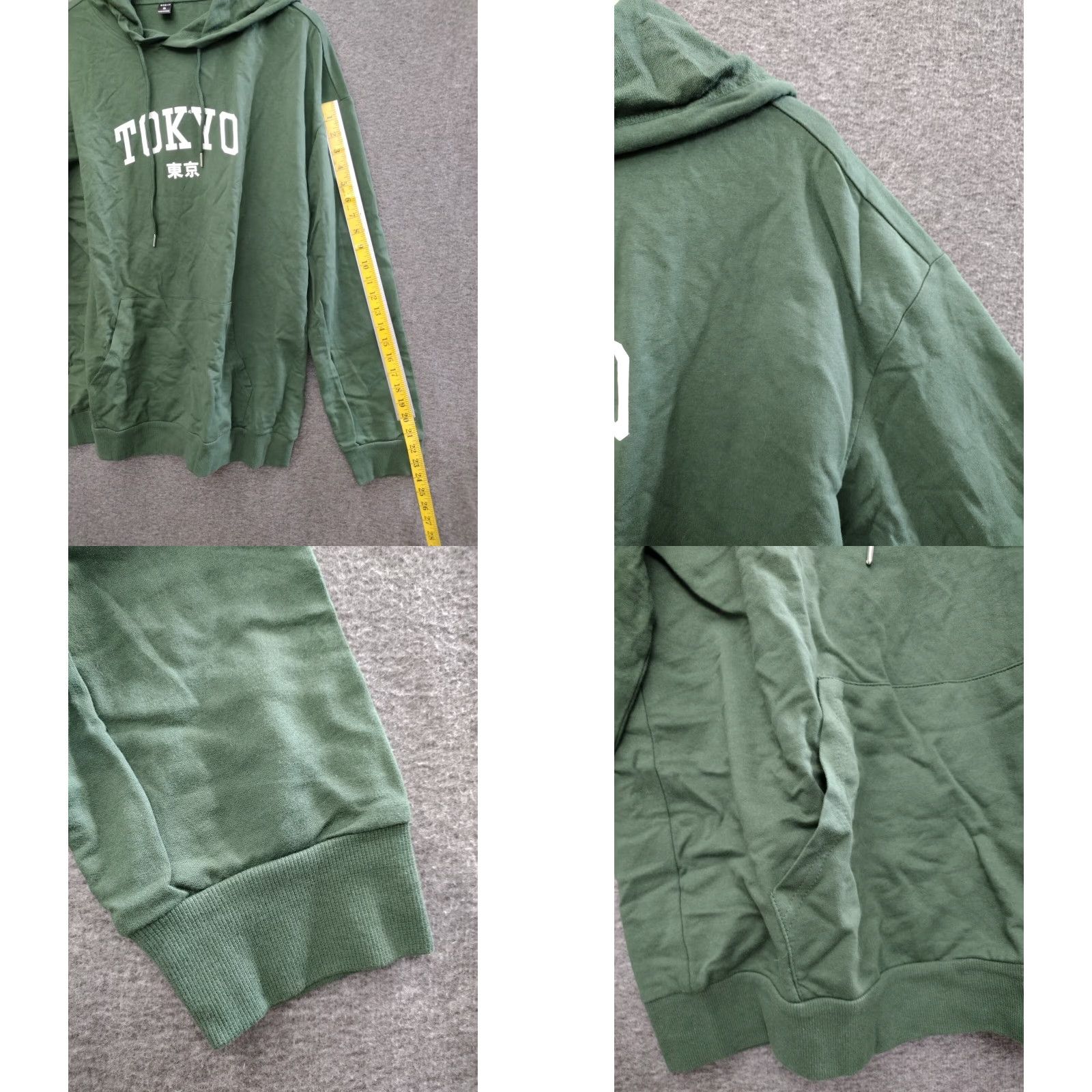 Shein Shein Adult Unisex Tokyo Print Hoodie Sweatshirt XL Green Pullover Hooded Sweatshirt/Beach Theme Mens Womens Size US XL / EU 56 / 4 - 8 Thumbnail