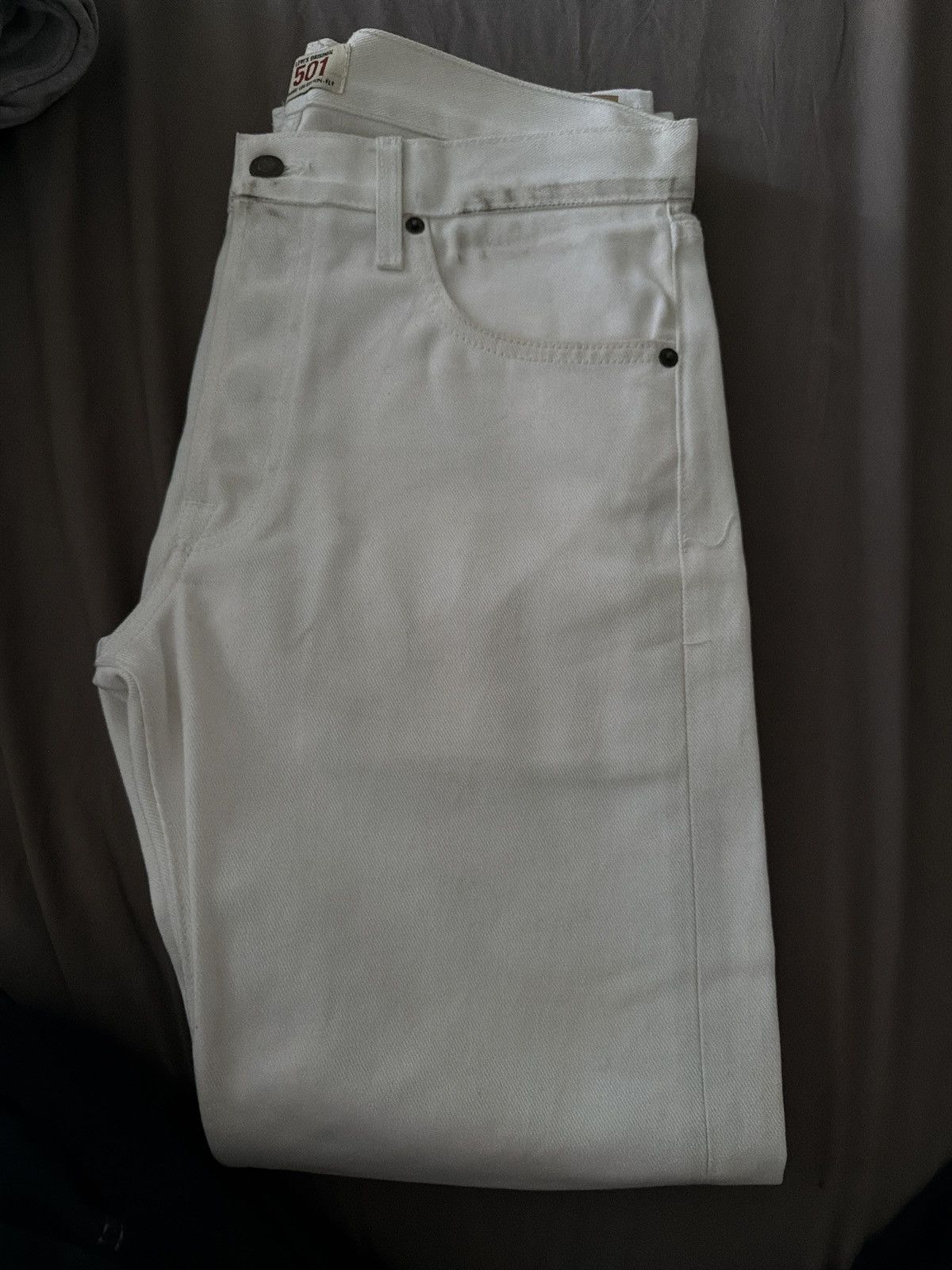 Levi's White Levis 501s Size US 30 / EU 46 - 2 Thumbnail