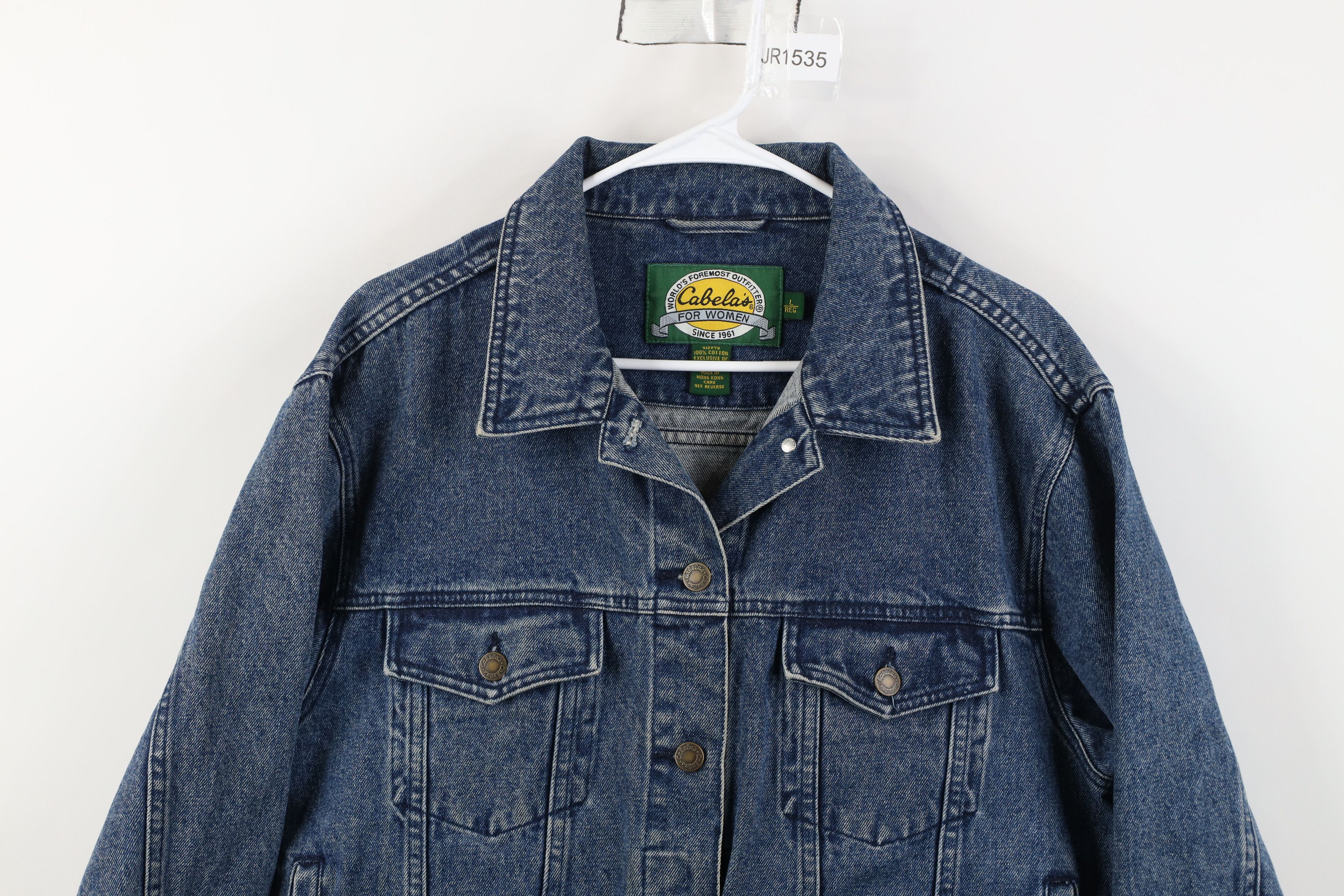 Cabelas Vintage 90s Cabelas Denim Jean Trucker Jacket Blue Cotton Size L / US 10 / IT 46 - 2 Thumbnail