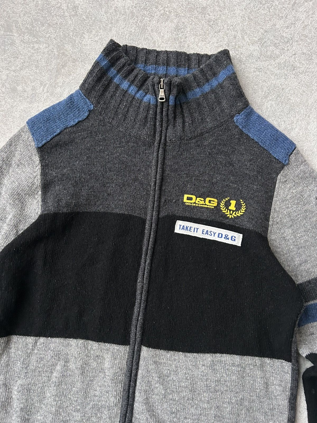 Dolce & Gabbana Y2K Dolce Gabbana Take a Challenge Zip Up Wool Sweater Size US M / EU 48-50 / 2 - 5 Thumbnail