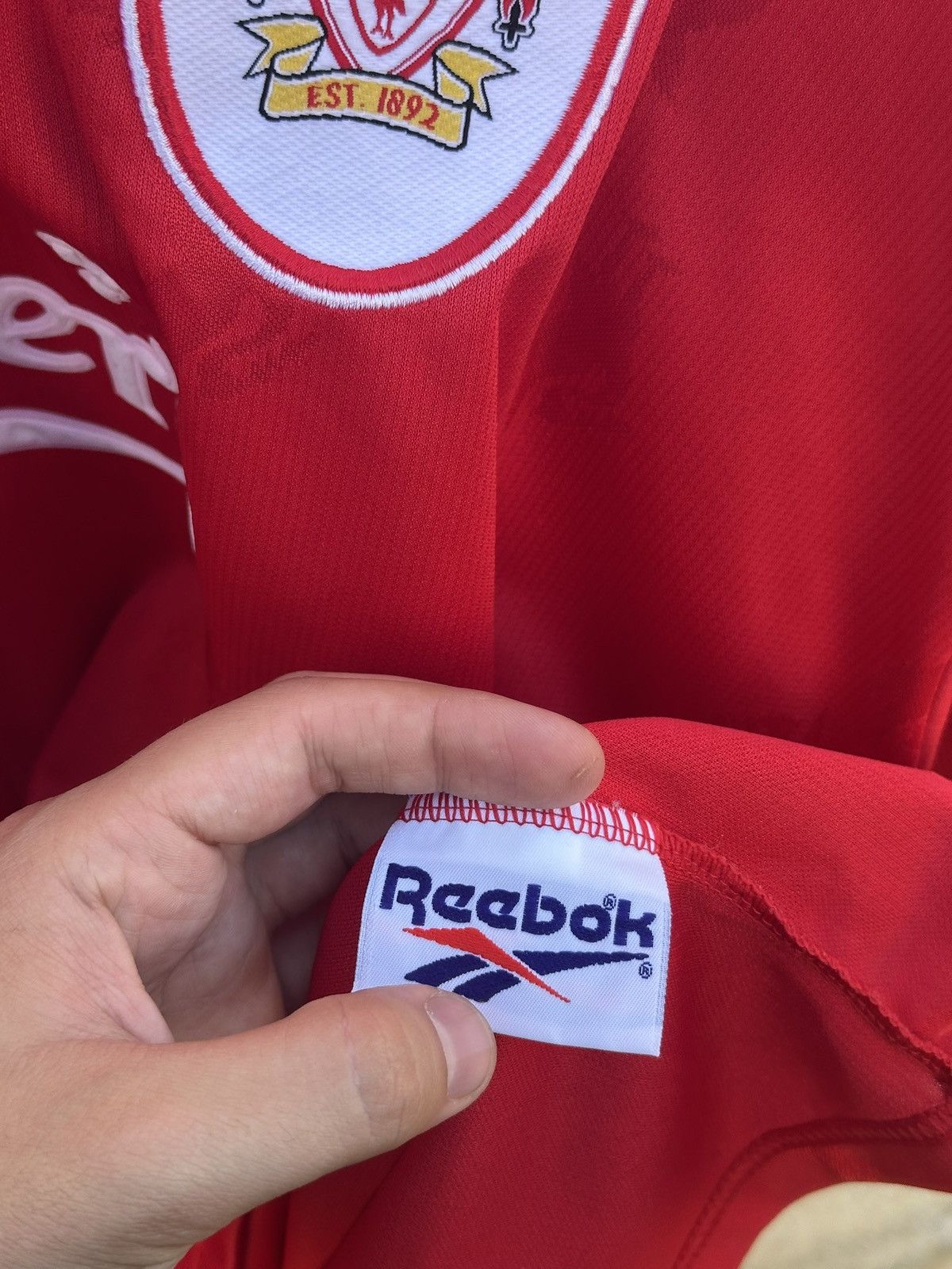 Reebok VINTAGE LIVERPOOL 1996 FOOTBALL SOCCER JERSEY REEBOK 46-48" Size US XXL / EU 58 / 5 - 8 Thumbnail