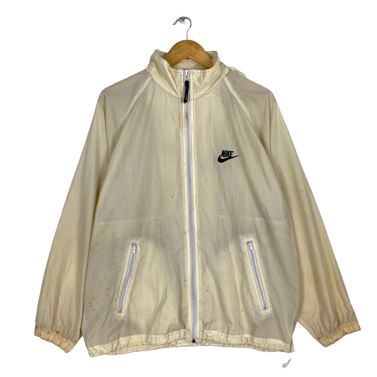 Japanese Brand Vintage 90s Nike Big Swoosh Light Zipper Jacket Size US M / EU 48-50 / 2 - 1 Thumbnail