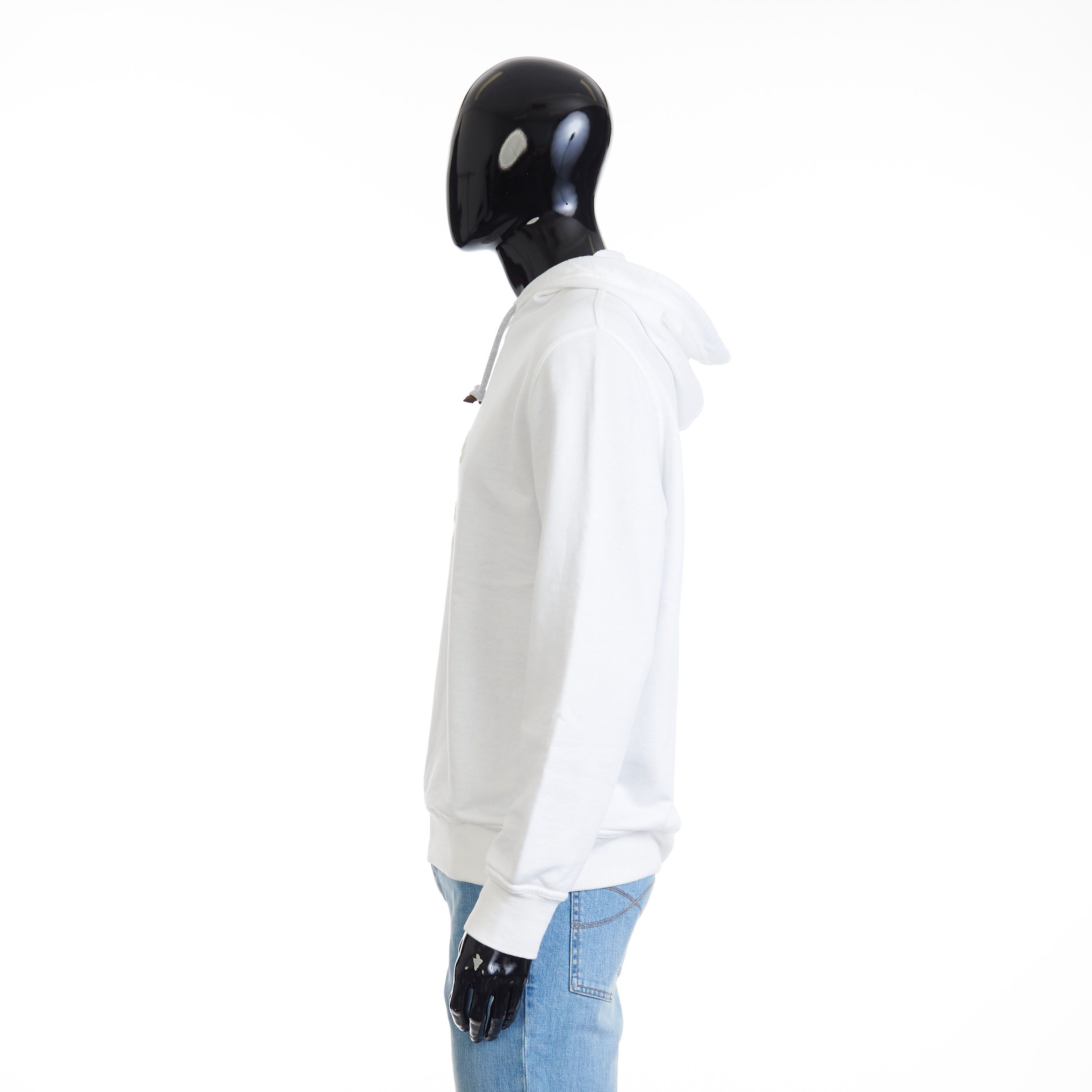 Brunello Cucinelli White Hooded Sweatshirt - Logo Embroidery, French Terry Size US XL / EU 56 / 4 - 3 Thumbnail