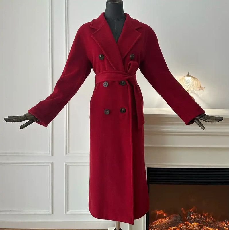 Max Mara MaxMara Red Wool Long Coat 0089 Size M / US 6-8 / IT 42-44 - 1 Thumbnail
