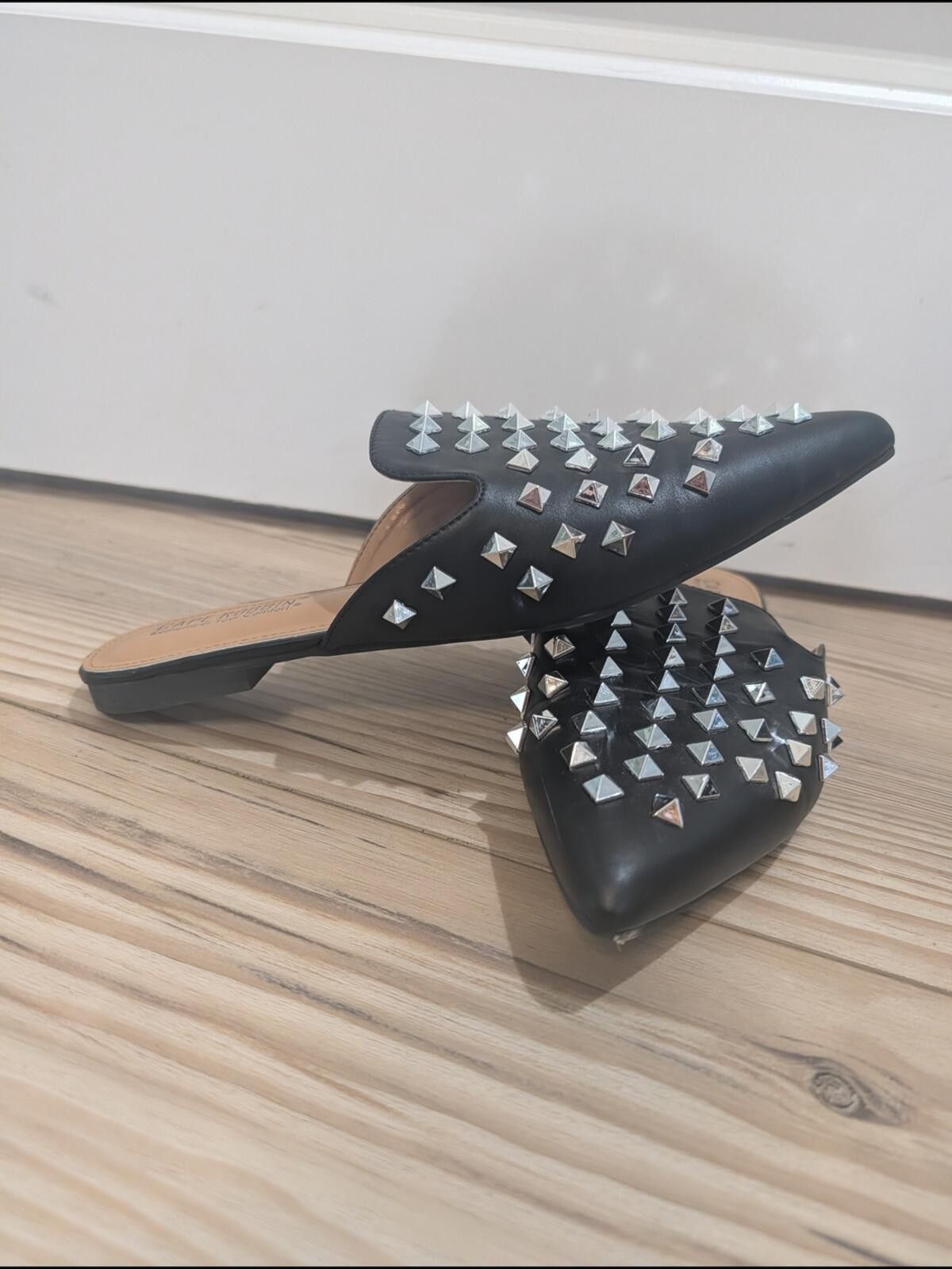 Other Cape Robbin Studded Pointed Toe Mules Black Silver Size 9 Size US 9 / IT 39 - 3 Thumbnail