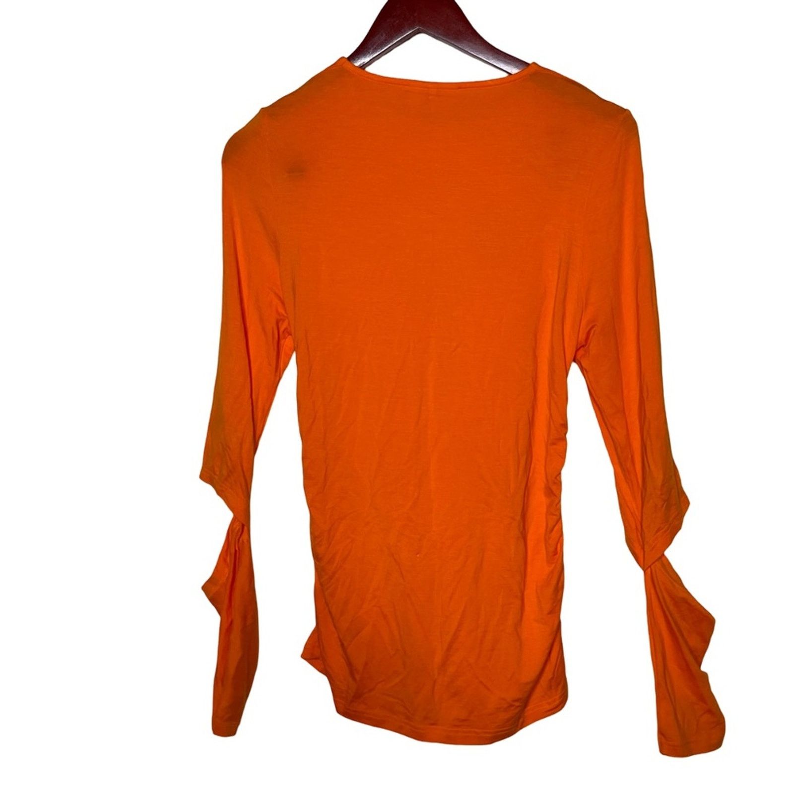 Ganni Cutout Blouse In Vibrant Orange sz 40 US 8