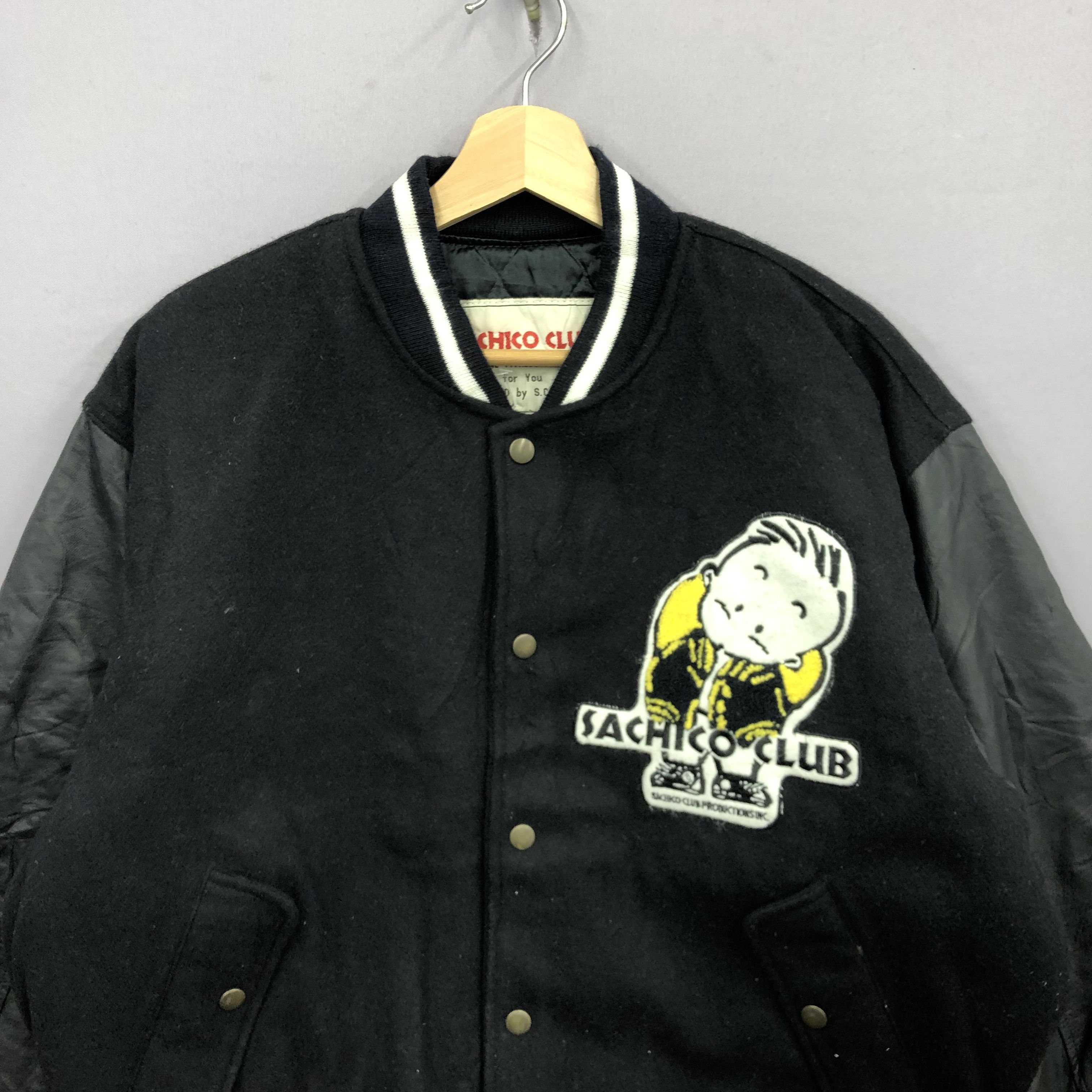 Japanese Brand Vintage Harajuku Sachico Club Leather Varsity Leather Jacket Size US L / EU 52-54 / 3 - 3 Thumbnail