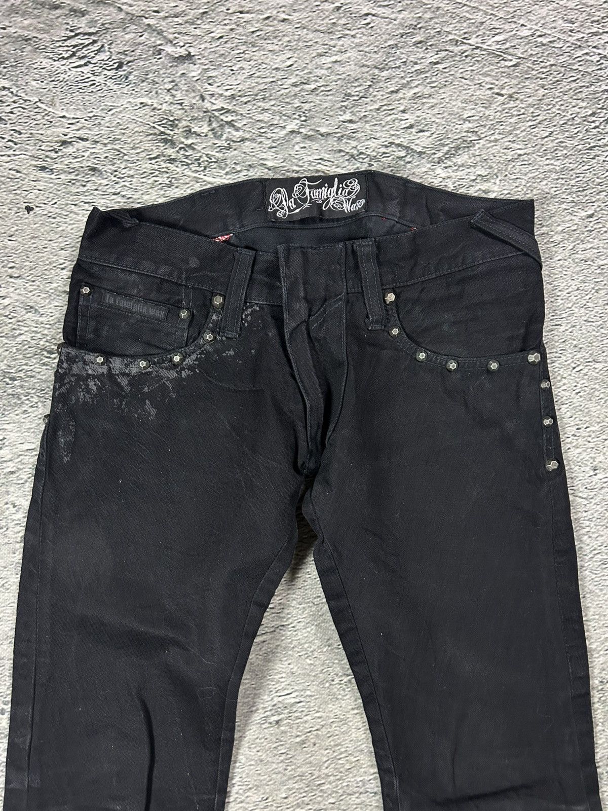 Wax London Wax jeans studded flared black skull Size 28" / US 6 / IT 42 - 6 Thumbnail