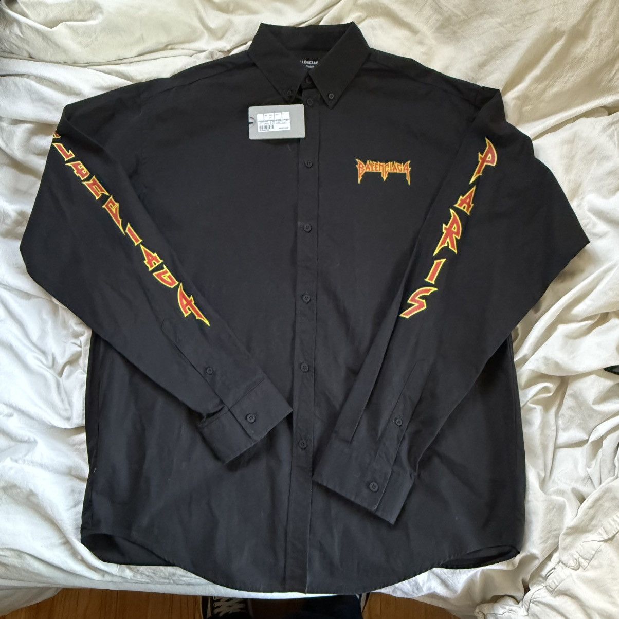 Balenciaga Metal Logo Oversized Shirt Size US XL / EU 56 / 4 - 2 Thumbnail