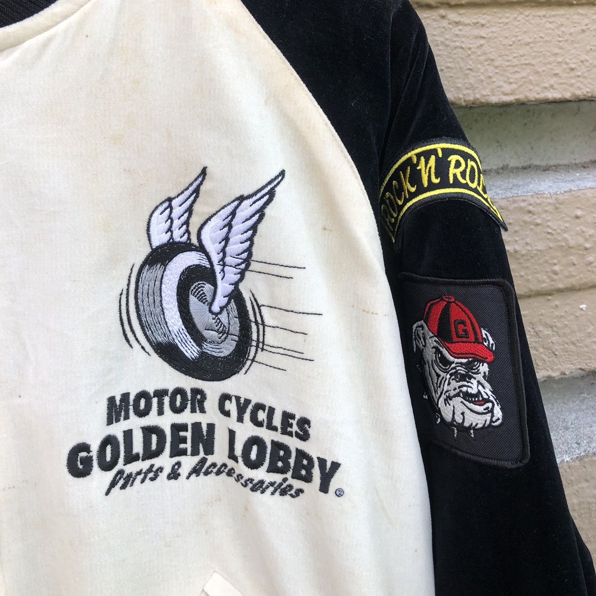 Vintage Vintage Golden Lobby Motorcycle Suede Bomber Jacket Size US M / EU 48-50 / 2 - 8 Thumbnail