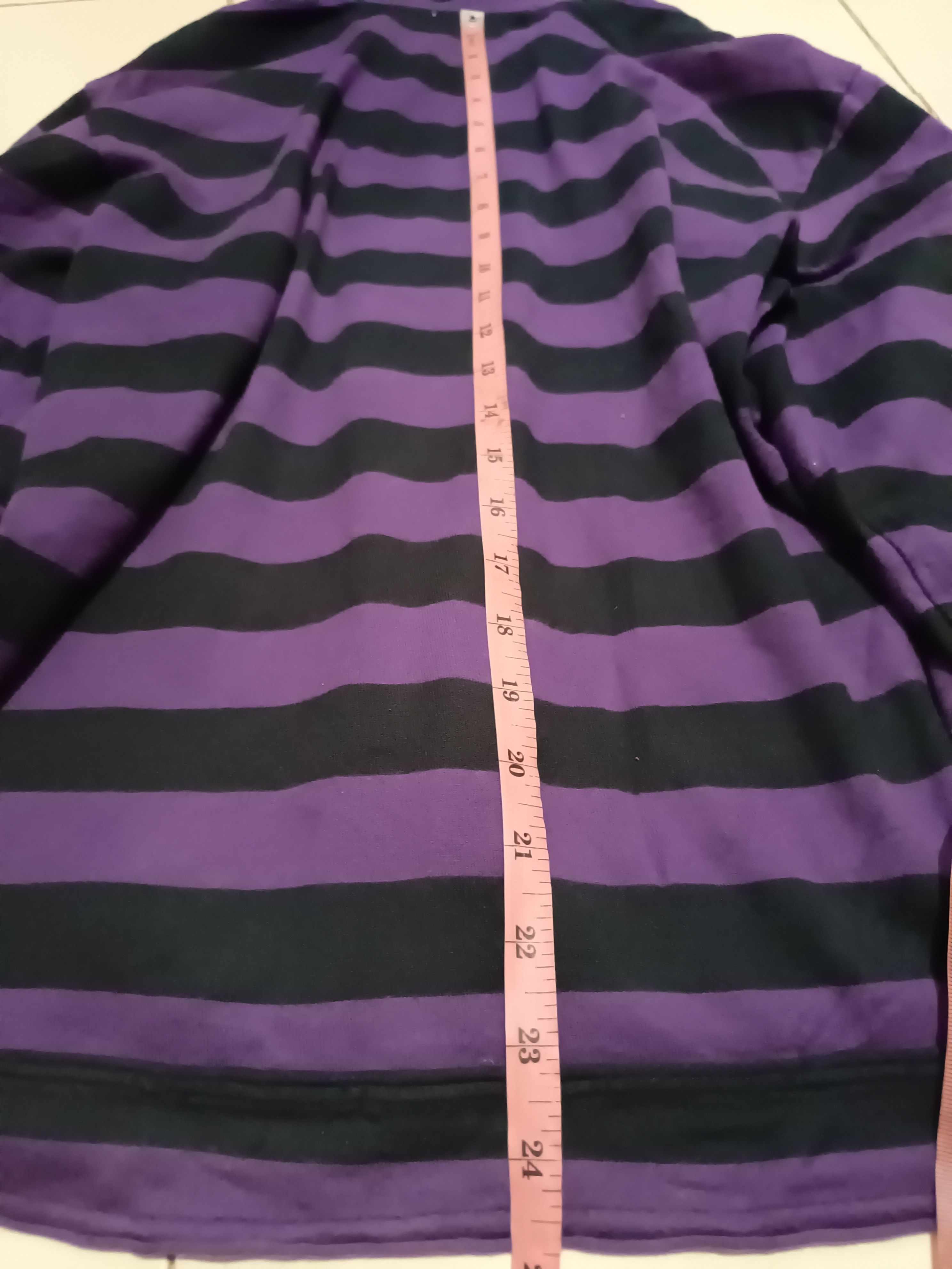 Le Grande Bleu (L.G.B.) Kurt Cobain Purple Striped Hoodie Size US L / EU 52-54 / 3 - 3 Thumbnail