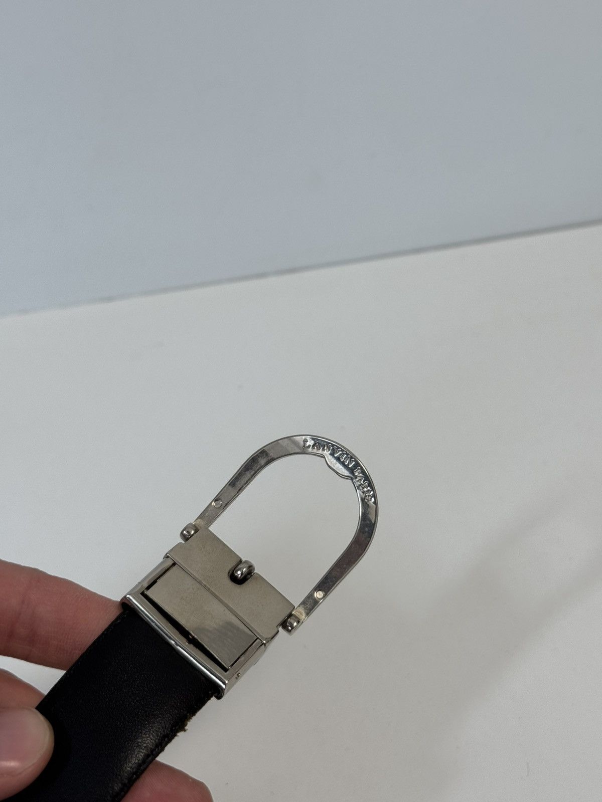Lanvin Lanvin Belt Luxury Designer Leather Belt Silver Buckle Size ONE SIZE - 4 Thumbnail
