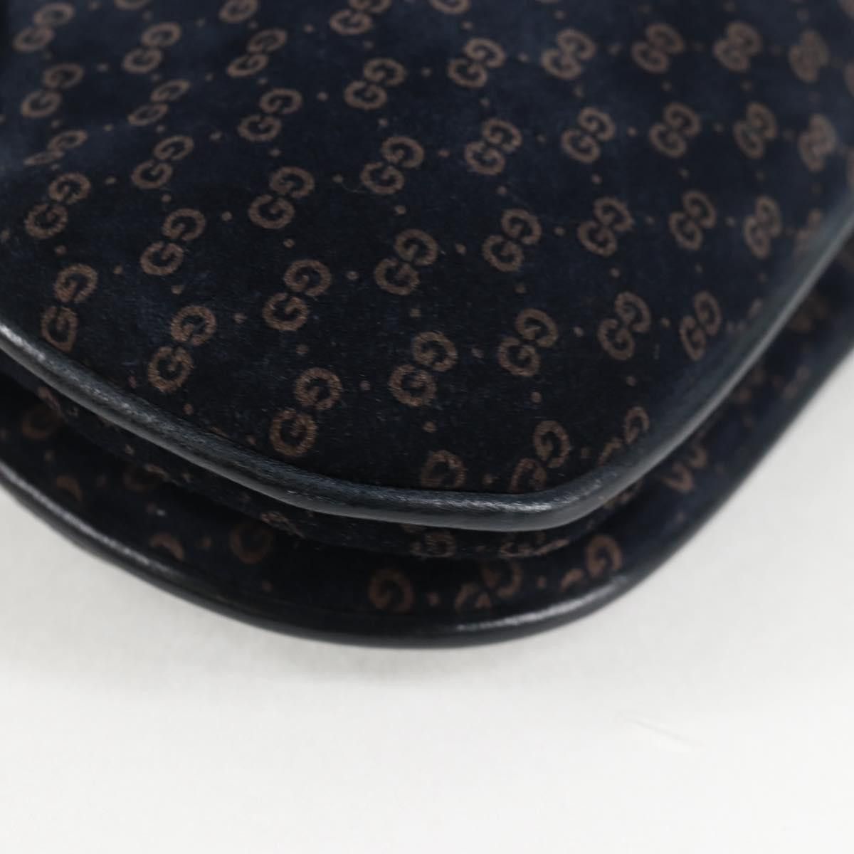 Gucci GUCCI Micro GG Canvas Shoulder Bag Suede Navy Gold 001 261 Size ONE SIZE - 12 Thumbnail