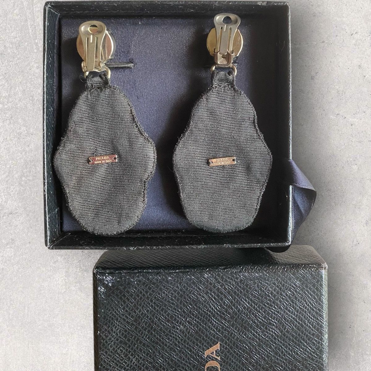 Prada Prada Crystal Embellished Fabric Clip On Earring Size ONE SIZE - 2 Thumbnail