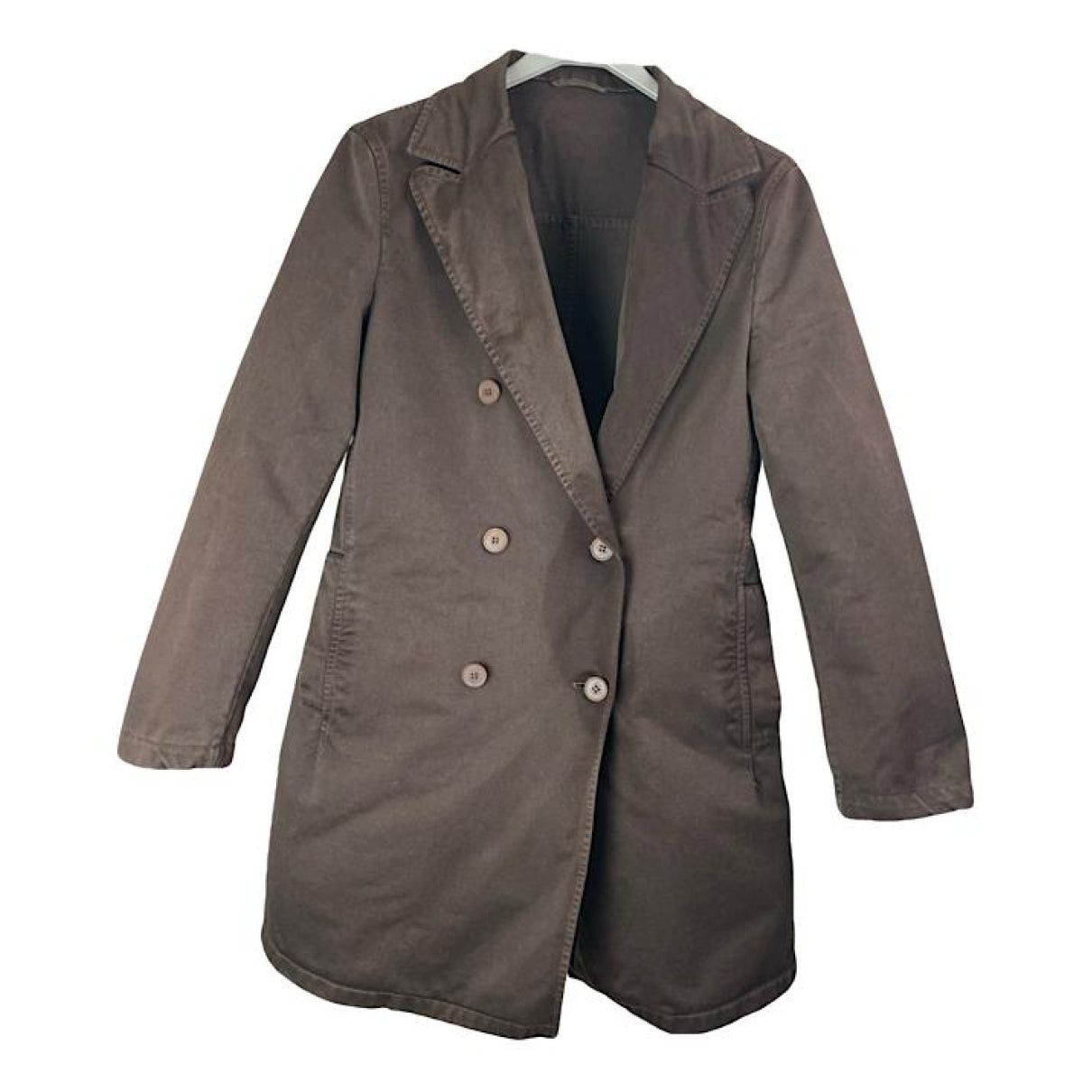 Jil Sander Brown Cotton Coat Size L / US 10 / IT 46 - 1 Thumbnail