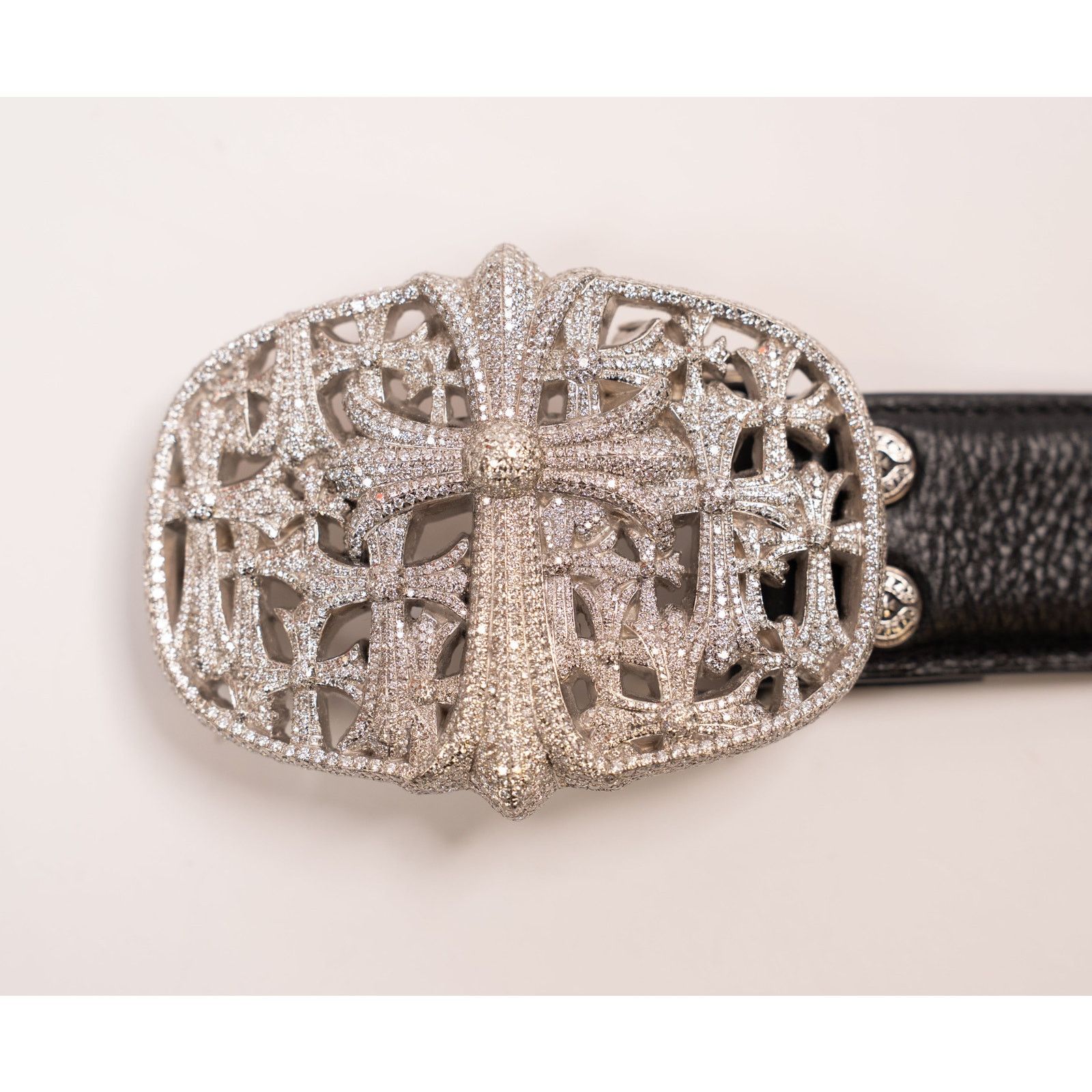 Chrome Hearts Iced Out VVS Cemetery Cross Belt Buckle Size ONE SIZE - 5 Thumbnail