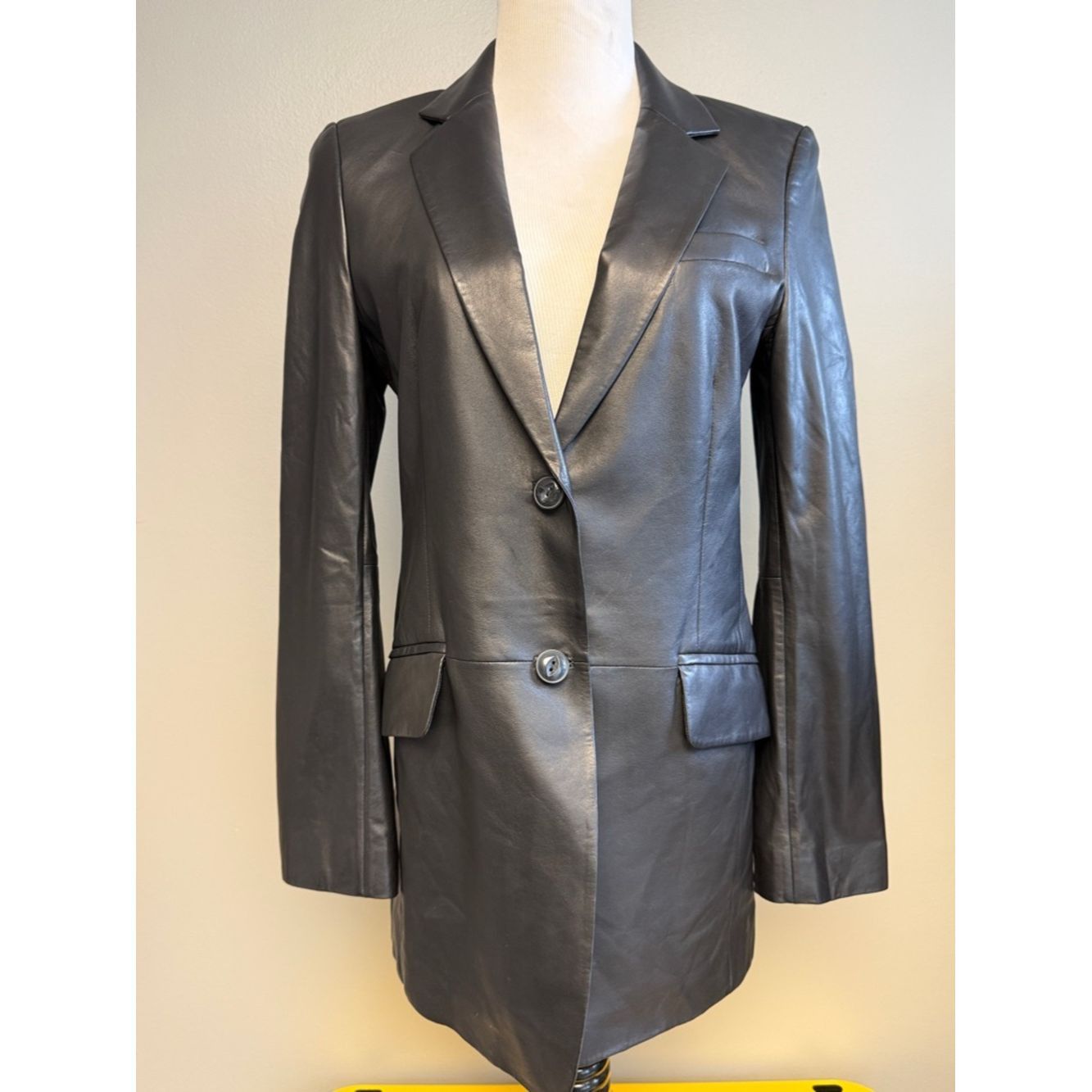 Rag & Bone Rag & Bone Lamb Leather Blazer Black Size 2 Tailored Jacket Size XS / US 0-2 / IT 36-38 - 1 Thumbnail