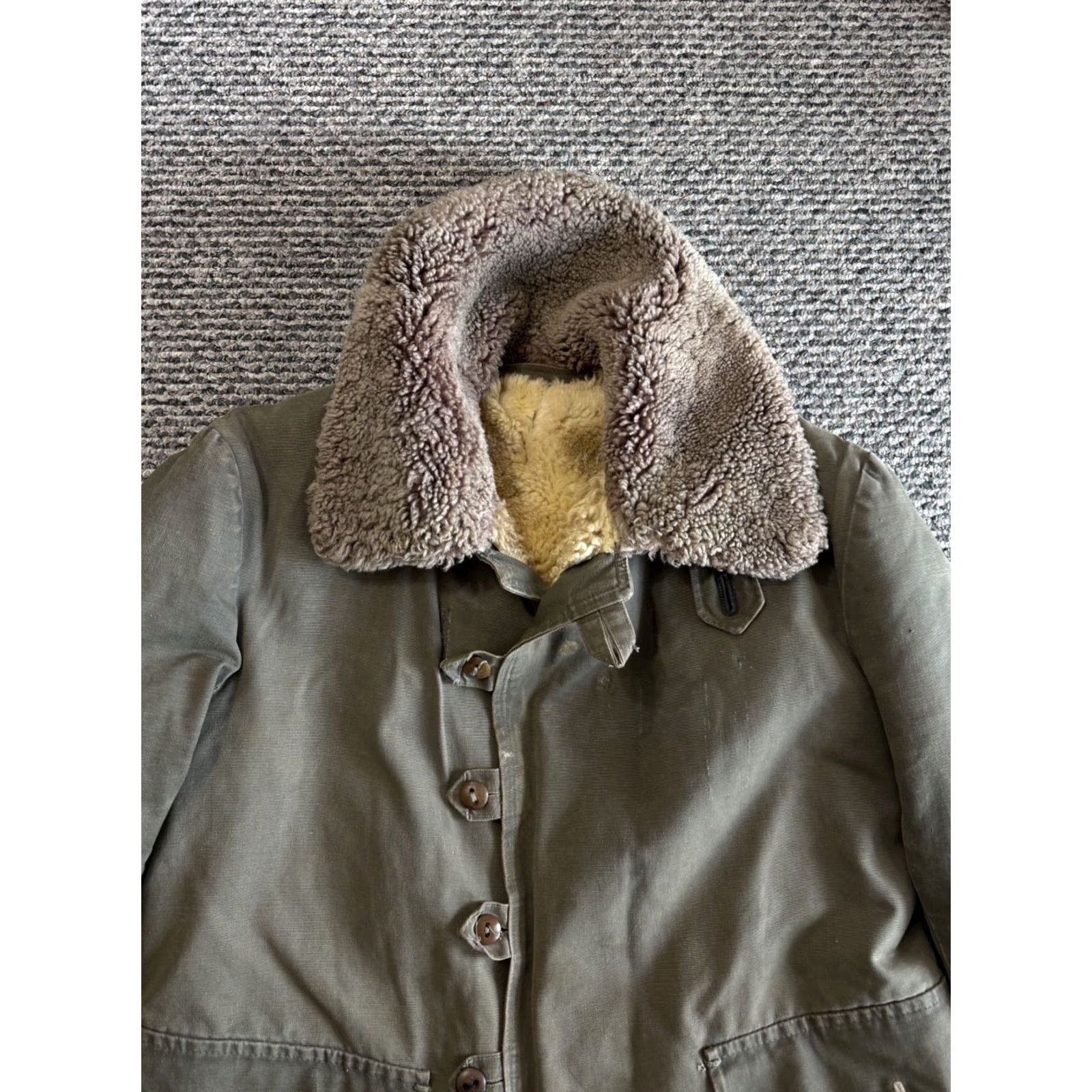 Vintage VTG Mats Larsson Coat M/L Swedish Army Military Sheepskin Parka WWII Mens Jacket Coat Long Green Size US M / EU 48-50 / 2 - 3 Thumbnail