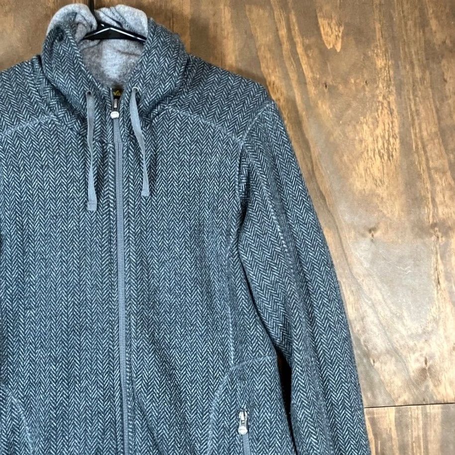 Vintage Cabela's Womens Jacket Gray Herringbone Fleece Hooded Long Sleeve Mid-Length Warmth M Size M / US 6-8 / IT 42-44 - 5 Thumbnail