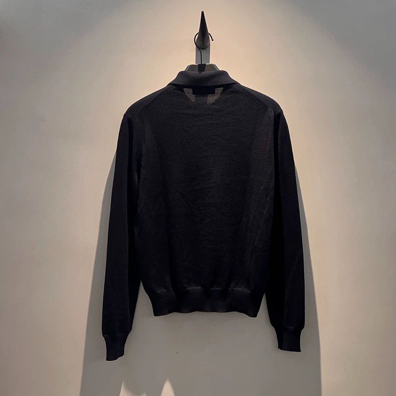 Miu Miu Miu Miu Navy blue cashmere long-sleeved polo shirt Size S / US 4 / IT 40 - 2 Thumbnail