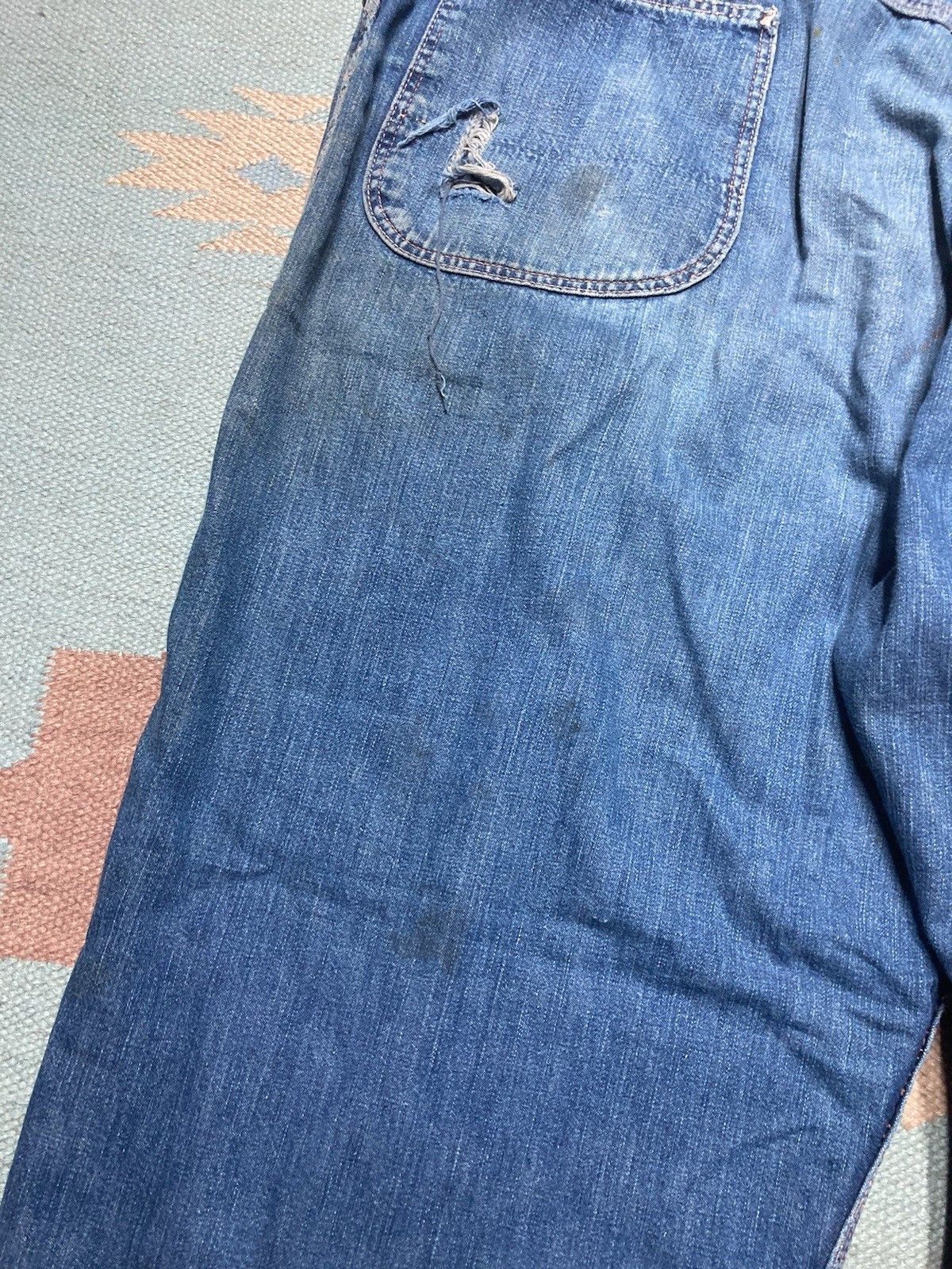 Vintage 1950s denim carpenter jeans Big Mac dark faded workwea 40x28 Size US 40 / EU 56 - 12 Thumbnail