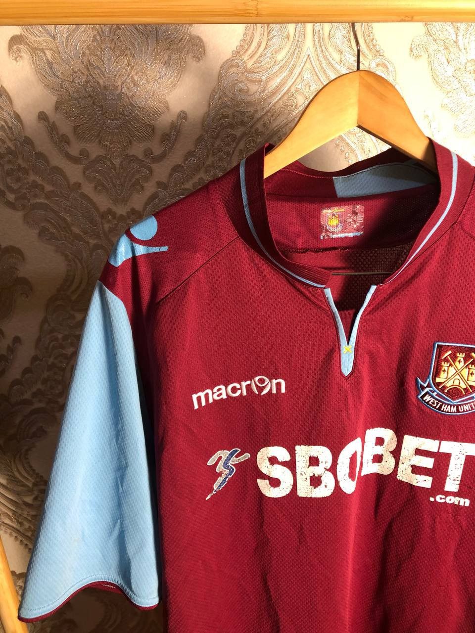 Vintage VERY RARE MACRON FC WEST HAM UNITED ENGLAND SOCCER JERSEY 90 Size US XXL / EU 58 / 5 - 3 Thumbnail